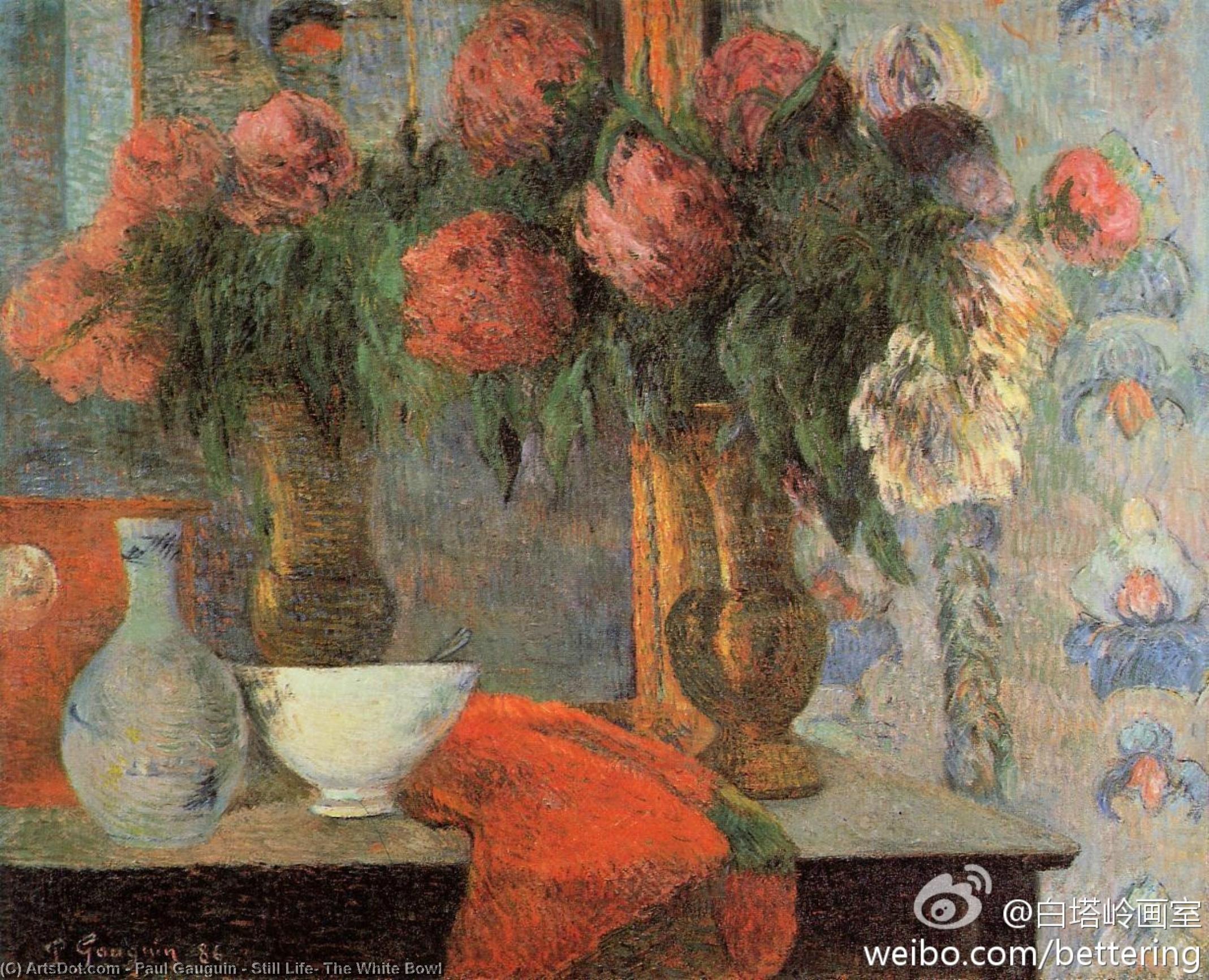 WikiOO.org - Encyclopedia of Fine Arts - Schilderen, Artwork Paul Gauguin - Still Life, The White Bowl