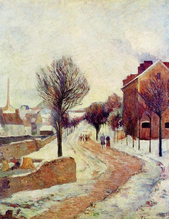 Wikioo.org - The Encyclopedia of Fine Arts - Painting, Artwork by Paul Gauguin - Suburb under snow