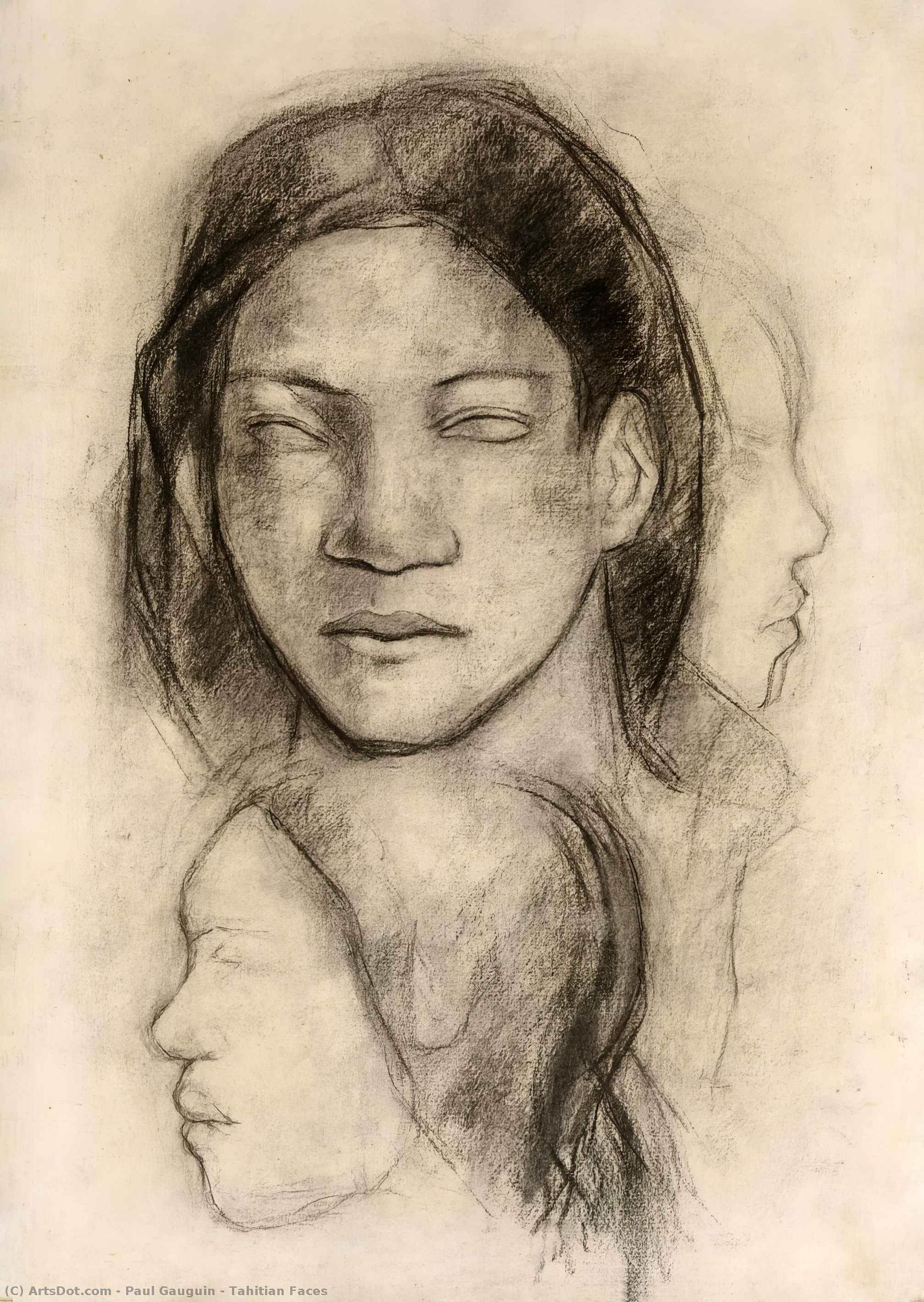 WikiOO.org - Encyclopedia of Fine Arts - Maalaus, taideteos Paul Gauguin - Tahitian Faces