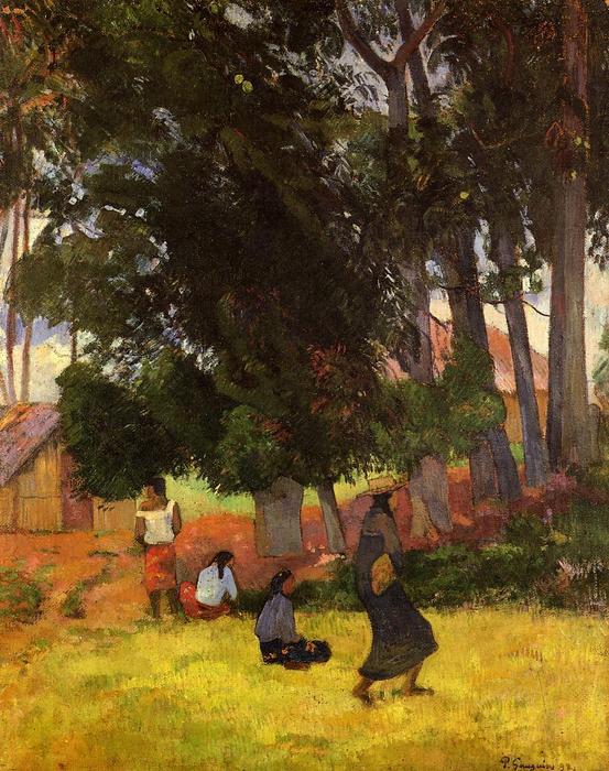 Wikioo.org – L'Encyclopédie des Beaux Arts - Peinture, Oeuvre de Paul Gauguin - tahitien village