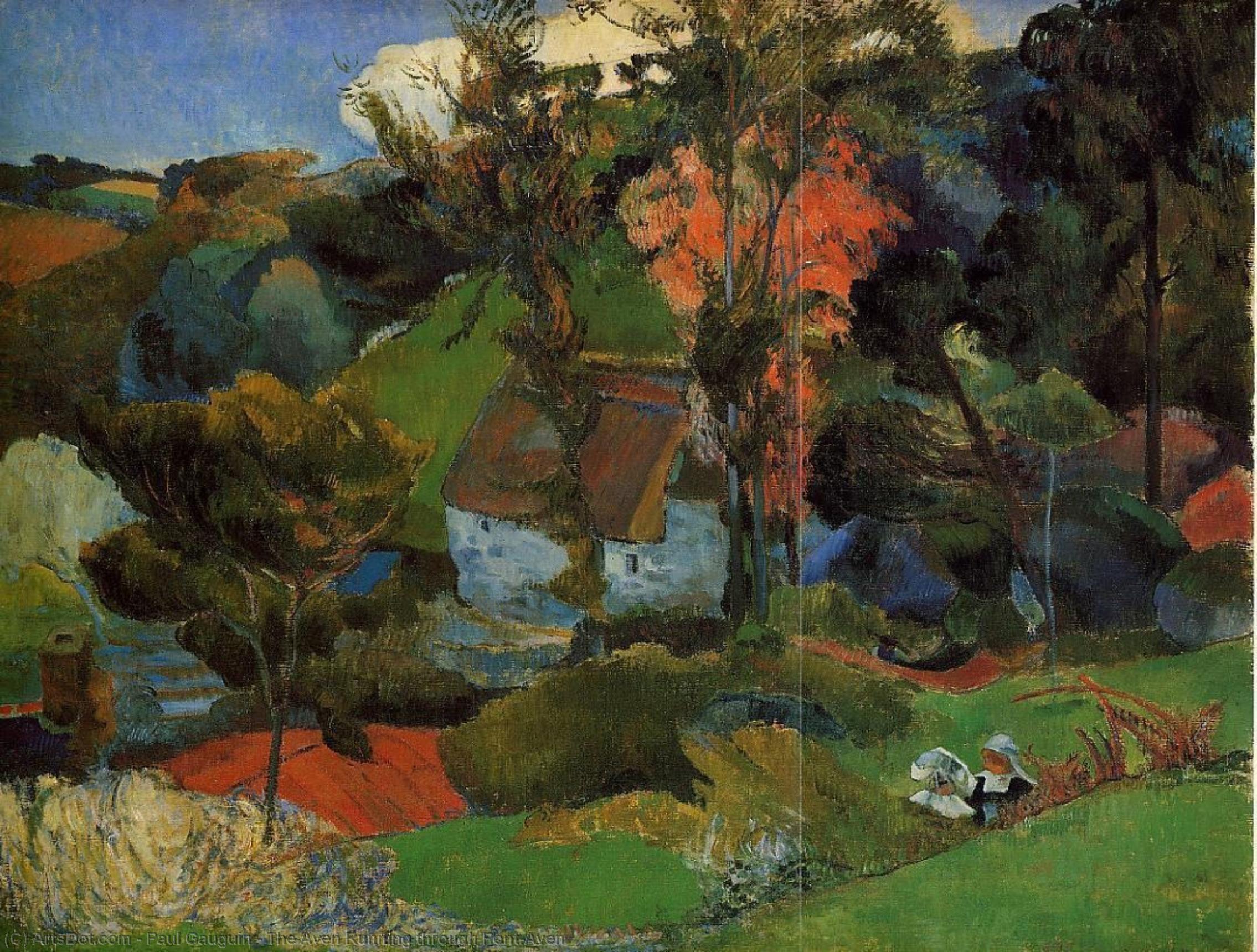 Wikioo.org - The Encyclopedia of Fine Arts - Painting, Artwork by Paul Gauguin - The Aven Running through Pont-Aven
