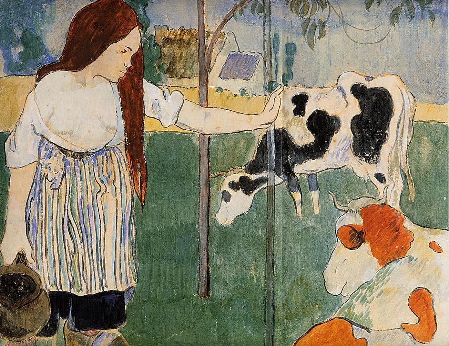 WikiOO.org - Энциклопедия изобразительного искусства - Живопись, Картины  Paul Gauguin - Доярка