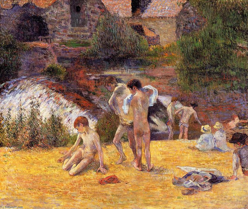 Wikioo.org - The Encyclopedia of Fine Arts - Painting, Artwork by Paul Gauguin - The Moulin du Bois d'Amour Bathing Place