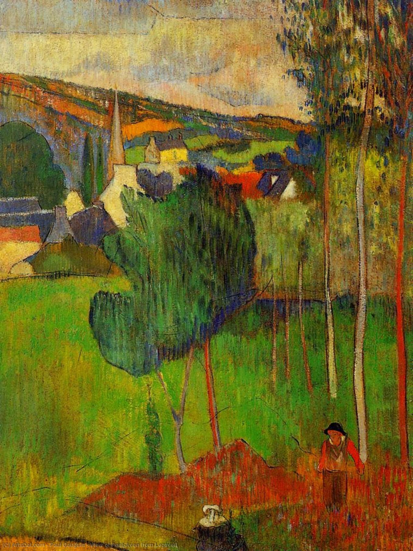 Wikioo.org - Bách khoa toàn thư về mỹ thuật - Vẽ tranh, Tác phẩm nghệ thuật Paul Gauguin - View of Pont-Aven from Lezaven