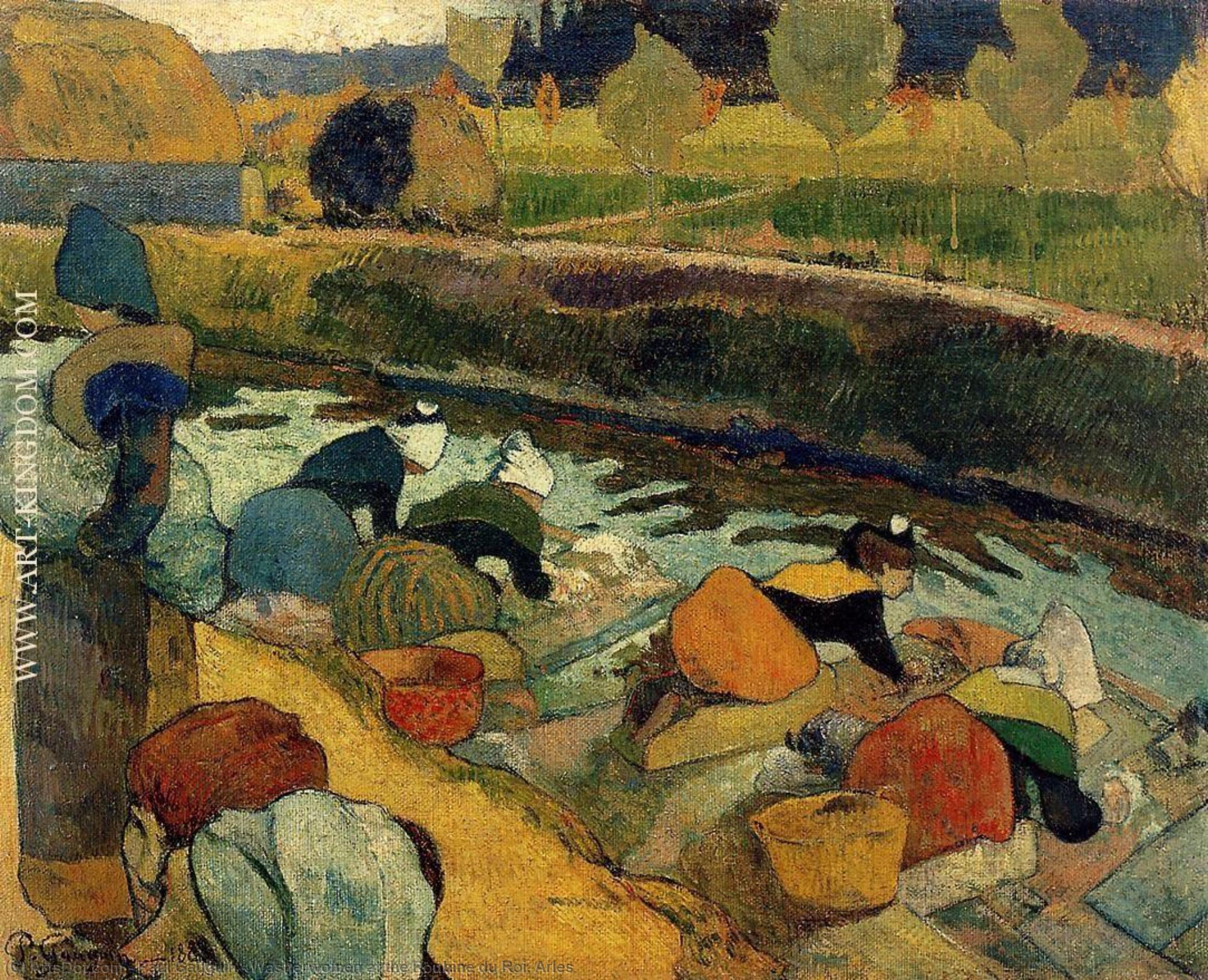 Wikioo.org – L'Encyclopédie des Beaux Arts - Peinture, Oeuvre de Paul Gauguin - lavandières à la roubine du roi . Arles