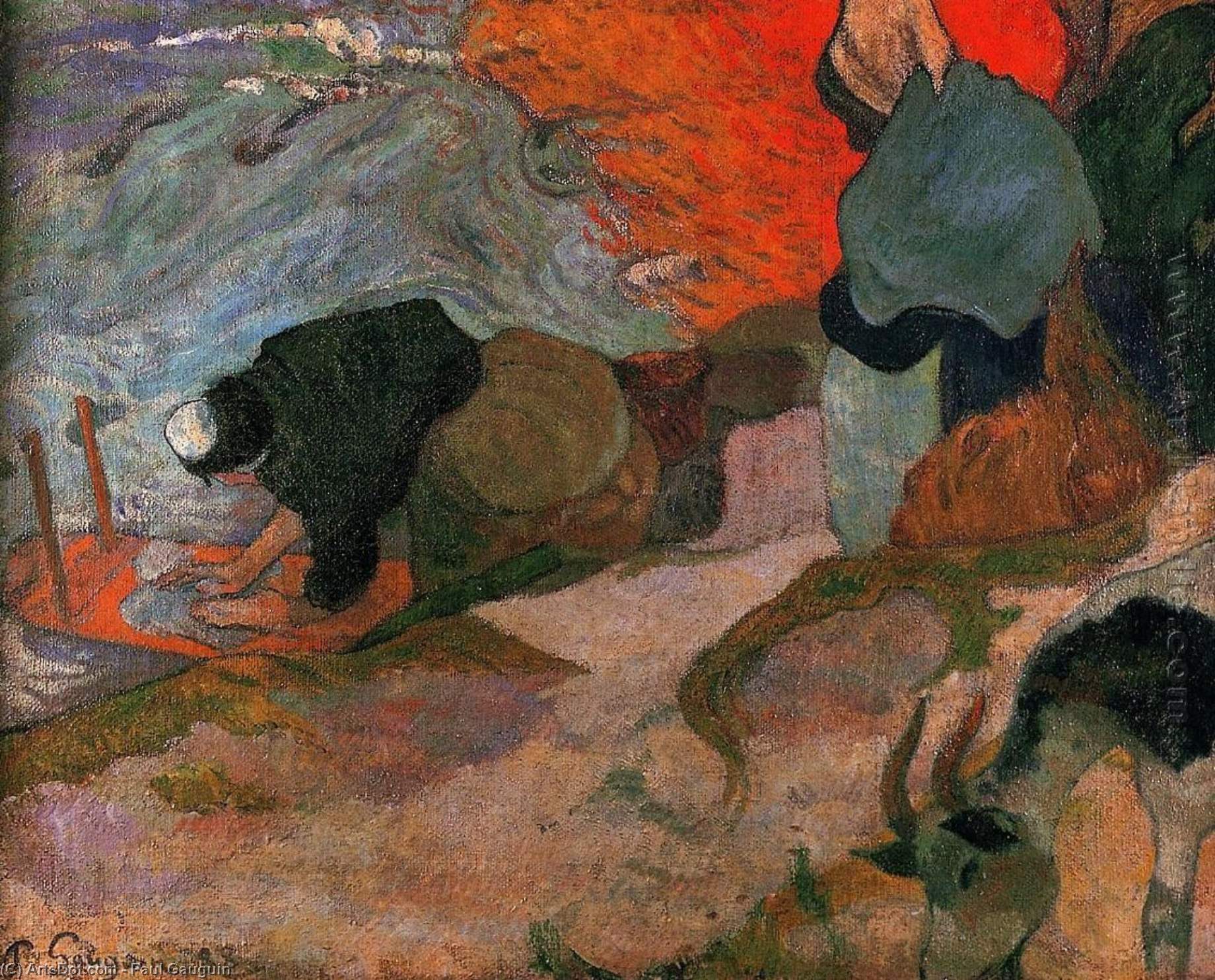 Wikioo.org - The Encyclopedia of Fine Arts - Painting, Artwork by Paul Gauguin - Washerwomen