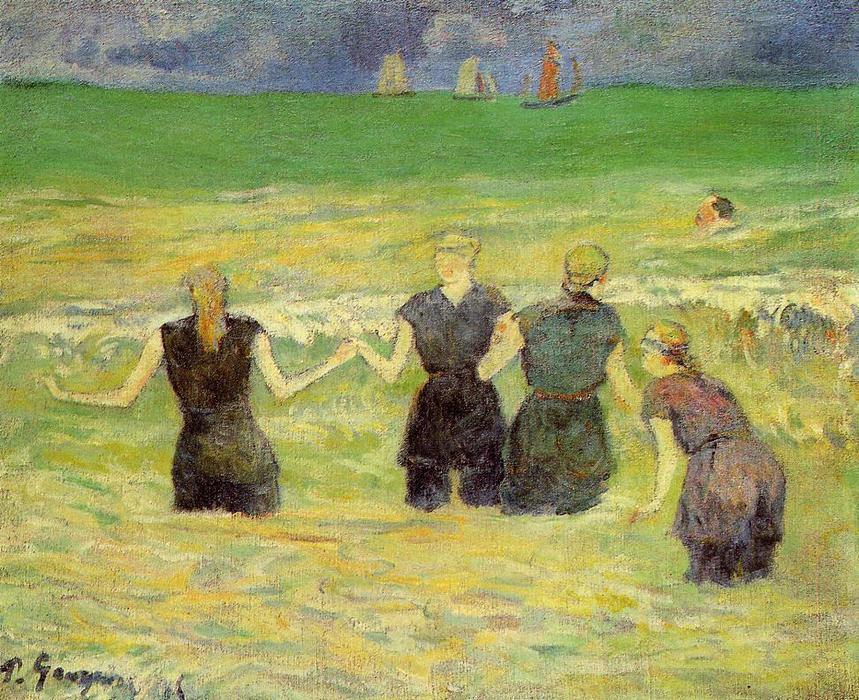 Wikioo.org - The Encyclopedia of Fine Arts - Painting, Artwork by Paul Gauguin - Women Bathing, Dieppe