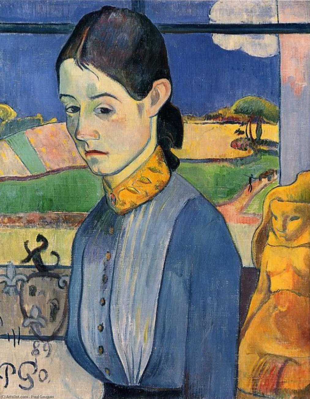 Wikioo.org - Encyklopedia Sztuk Pięknych - Malarstwo, Grafika Paul Gauguin - Young Breton Woman