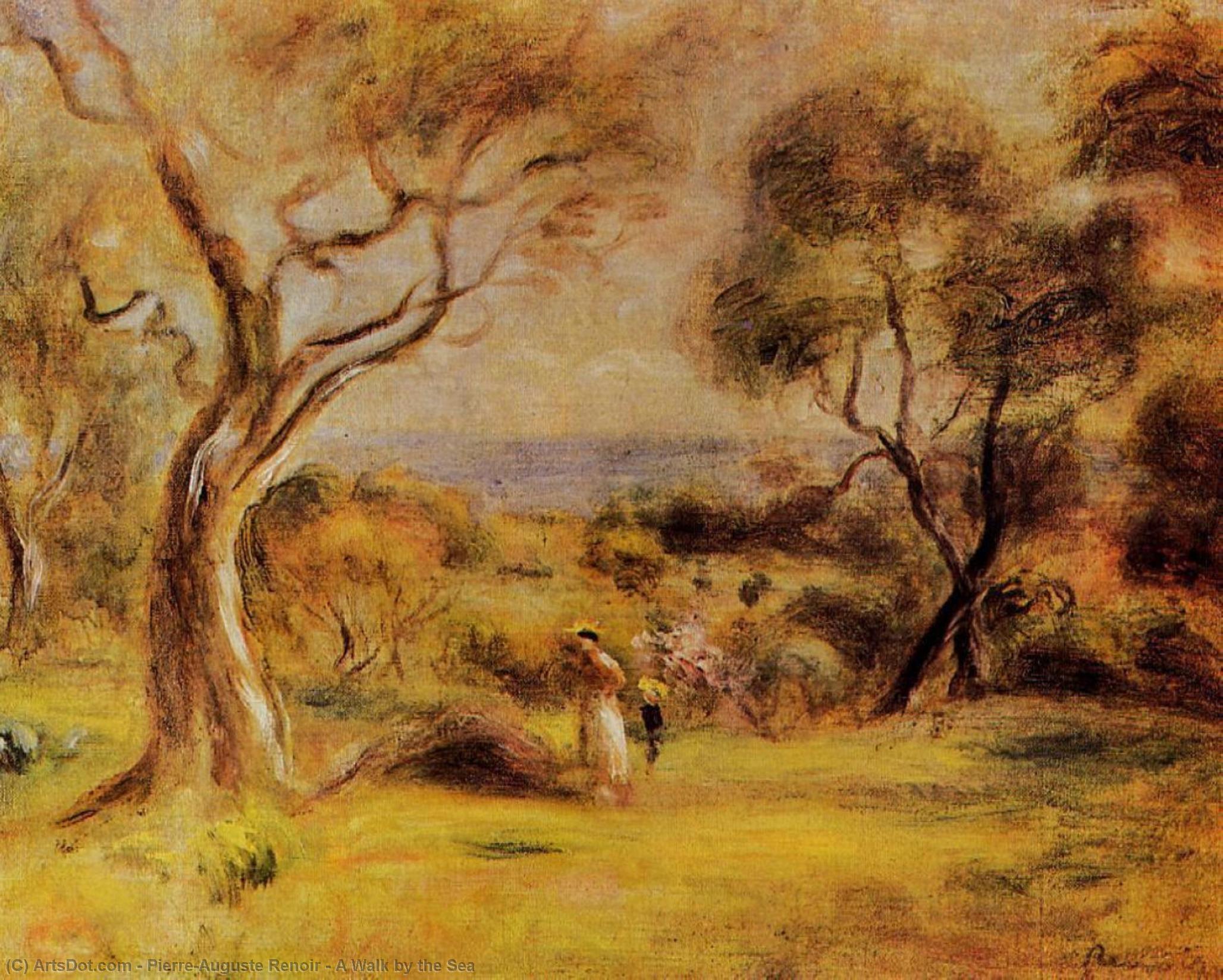 Wikioo.org – L'Encyclopédie des Beaux Arts - Peinture, Oeuvre de Pierre-Auguste Renoir - a marcher par l' mer