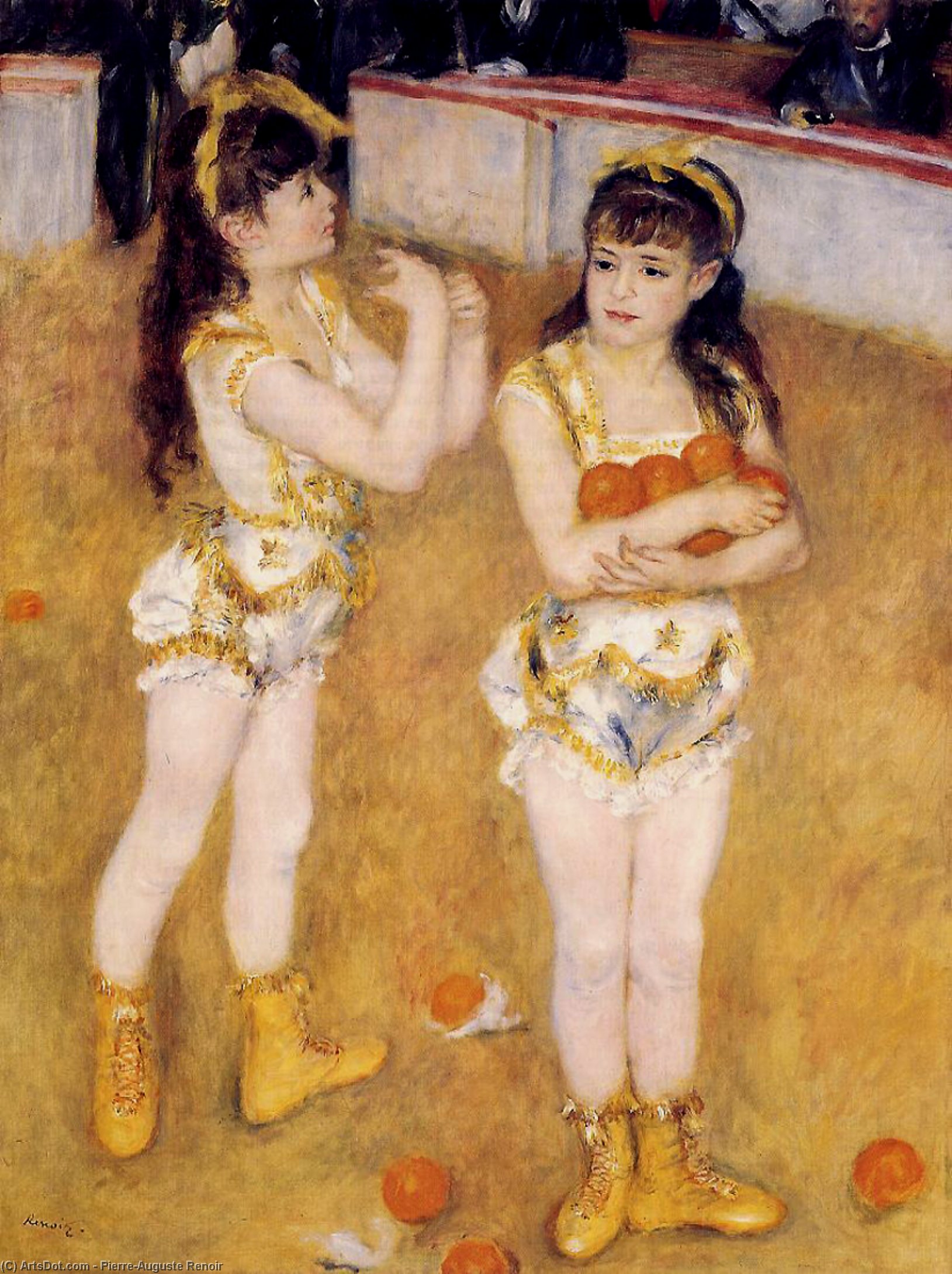Wikioo.org - สารานุกรมวิจิตรศิลป์ - จิตรกรรม Pierre-Auguste Renoir - Acrobats at the Cirque Fernando (aka Francisca and Angelina Wartenberg)