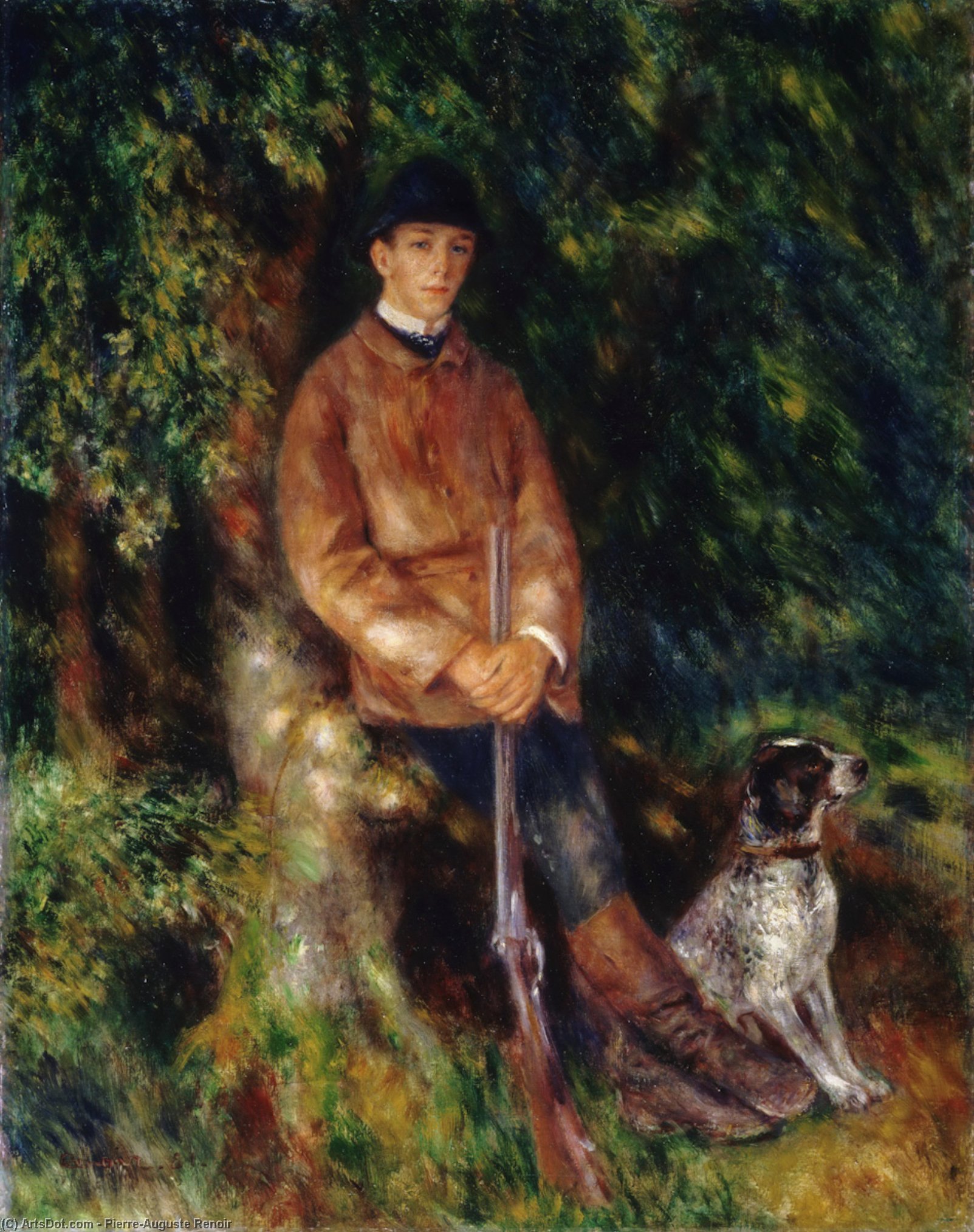 WikiOO.org - 百科事典 - 絵画、アートワーク Pierre-Auguste Renoir - アルフレッド·ベラールと彼の犬