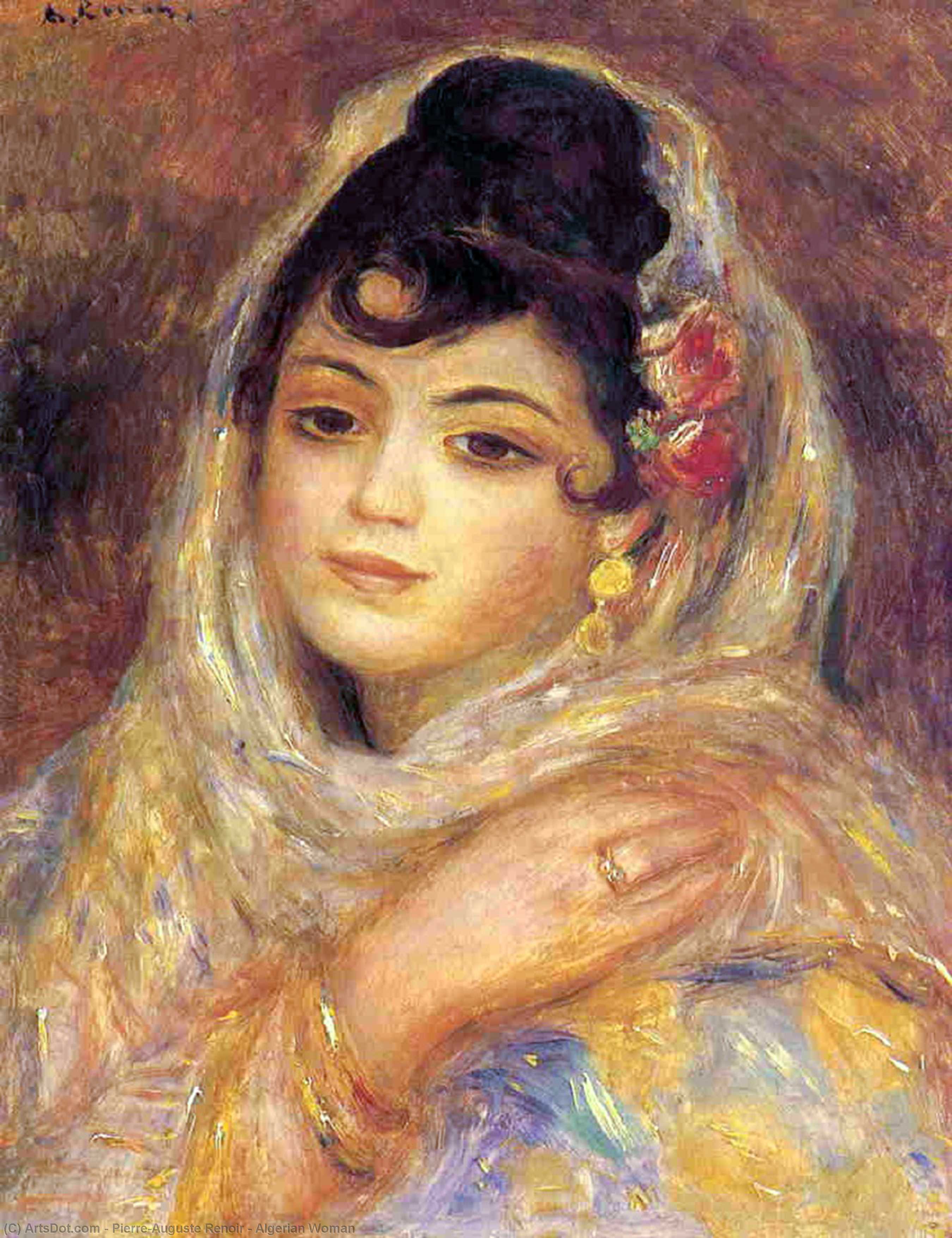Wikioo.org - Bách khoa toàn thư về mỹ thuật - Vẽ tranh, Tác phẩm nghệ thuật Pierre-Auguste Renoir - Algerian Woman