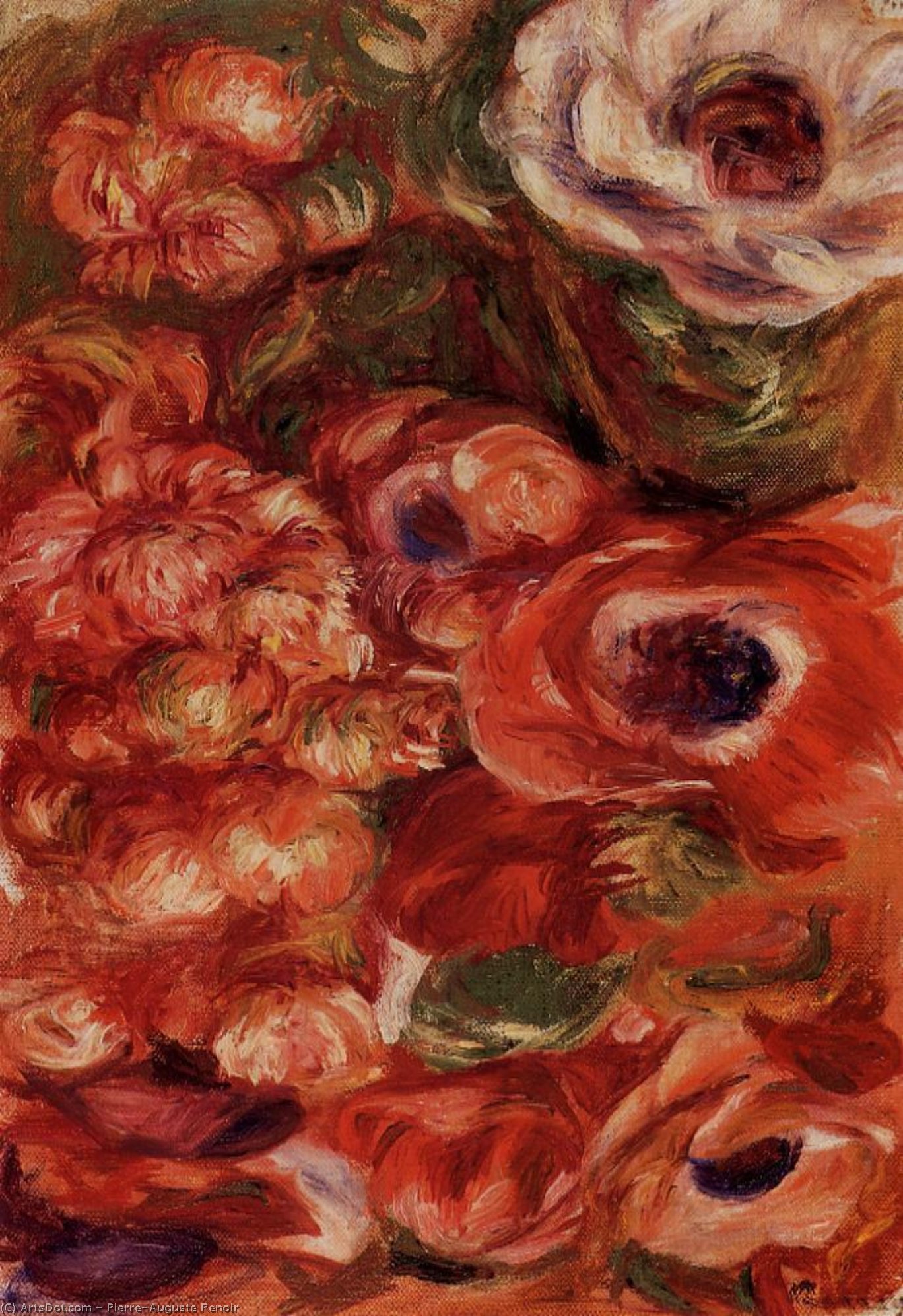 Wikoo.org - موسوعة الفنون الجميلة - اللوحة، العمل الفني Pierre-Auguste Renoir - Anemones 3