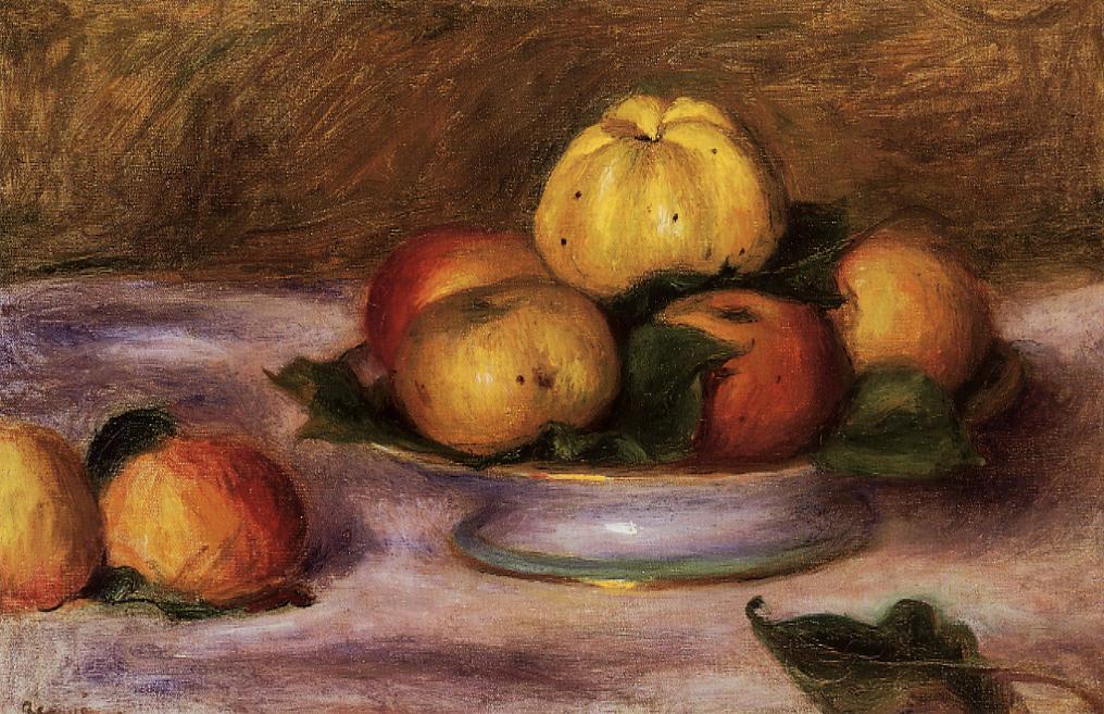 Wikioo.org – La Enciclopedia de las Bellas Artes - Pintura, Obras de arte de Pierre-Auguste Renoir - manzanas en un plato