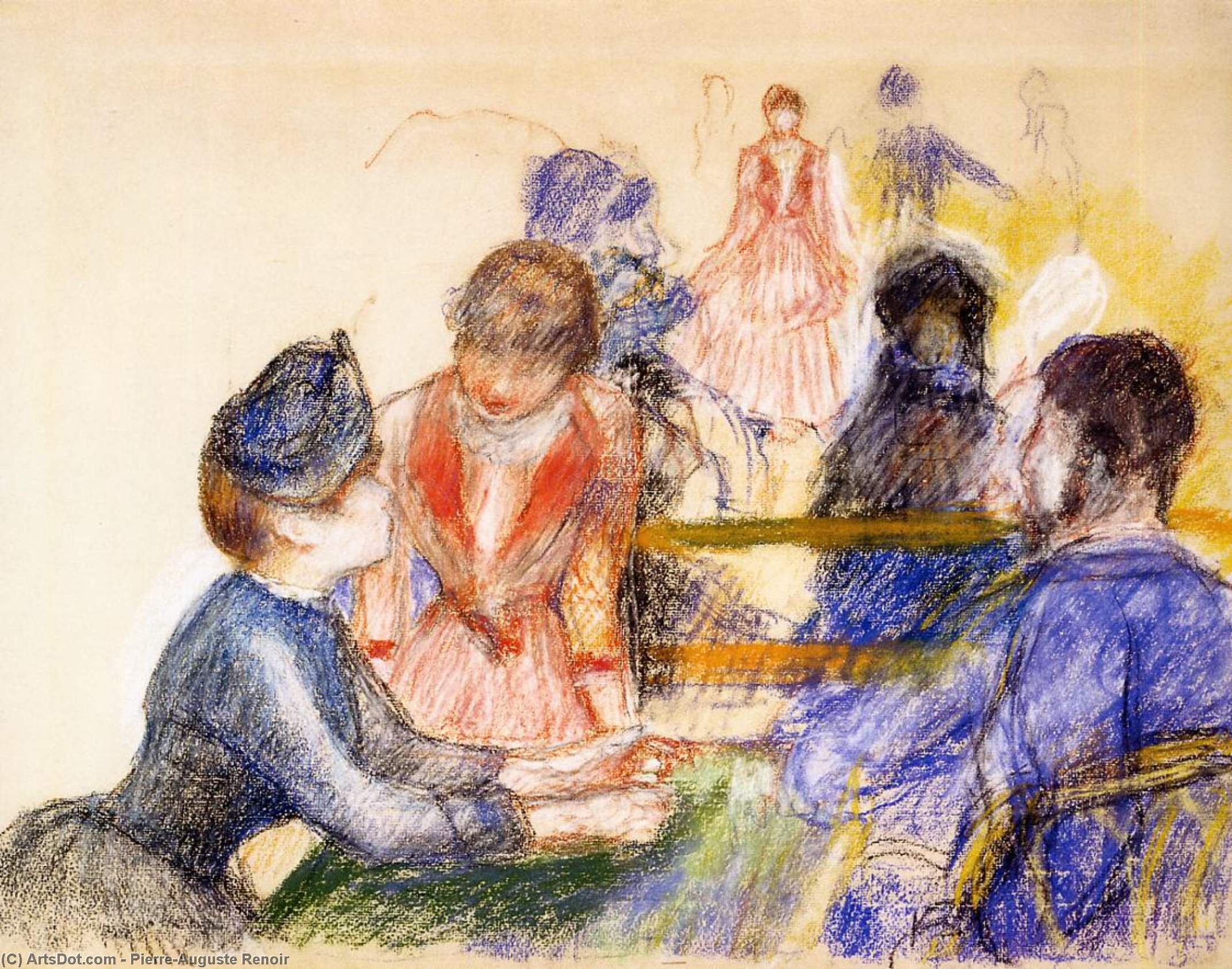 WikiOO.org - Encyclopedia of Fine Arts - Maľba, Artwork Pierre-Auguste Renoir - At the Moulin de la Galette