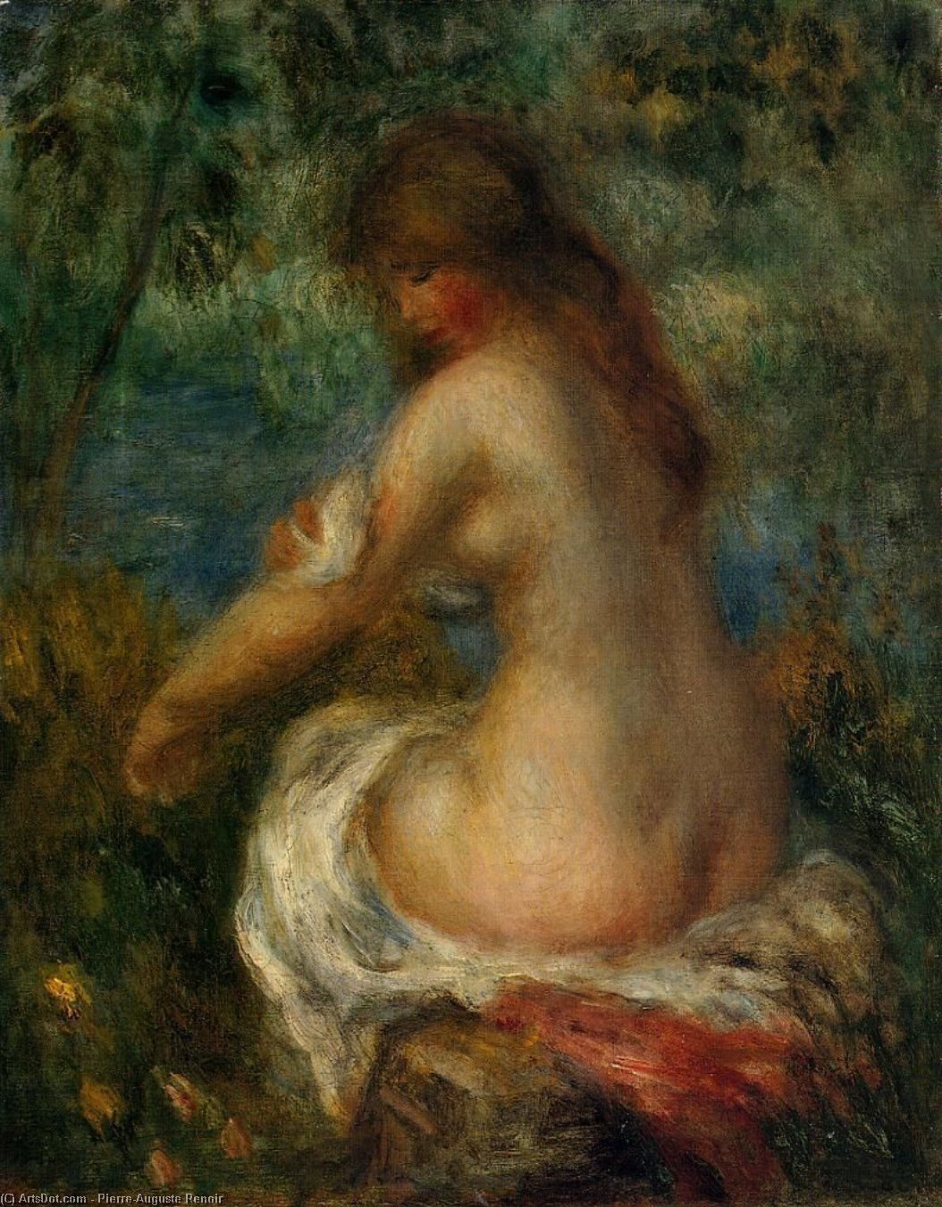 Wikoo.org - موسوعة الفنون الجميلة - اللوحة، العمل الفني Pierre-Auguste Renoir - Bather 2