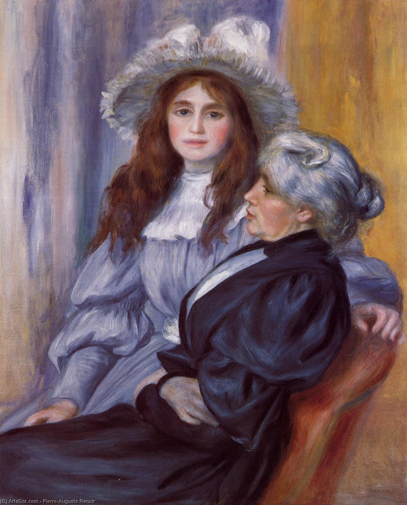 Wikioo.org – La Enciclopedia de las Bellas Artes - Pintura, Obras de arte de Pierre-Auguste Renoir - Berthe Morisot y su hija Julia Manet