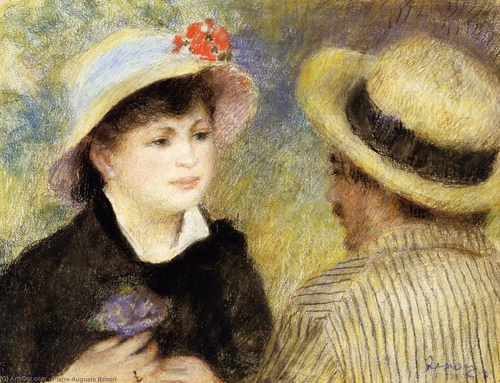 Wikioo.org - The Encyclopedia of Fine Arts - Painting, Artwork by Pierre-Auguste Renoir - Boating Couple (aka Aline Charigot and Renoir)