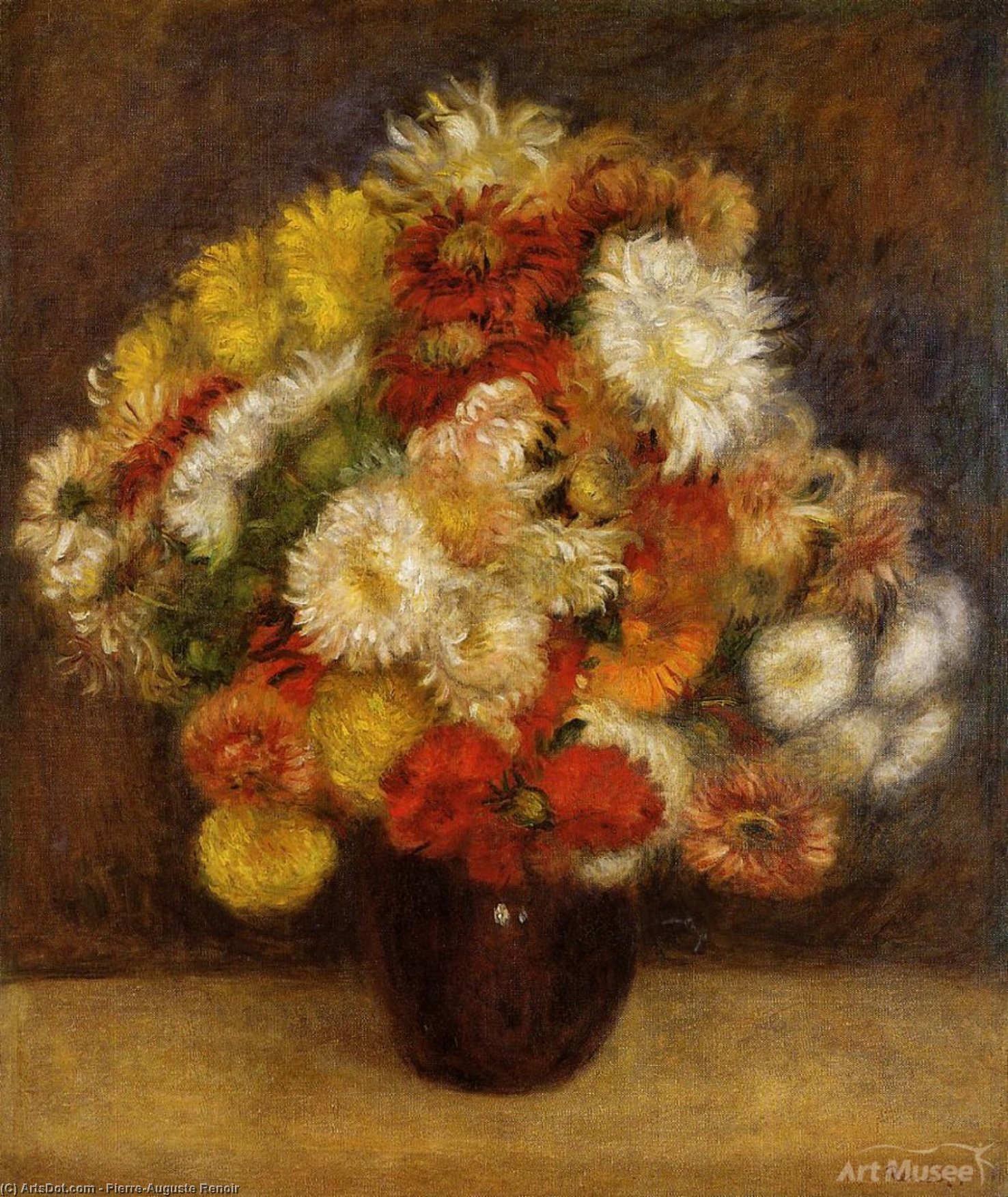 Wikioo.org - The Encyclopedia of Fine Arts - Painting, Artwork by Pierre-Auguste Renoir - Bouquet of Chrysanthemums