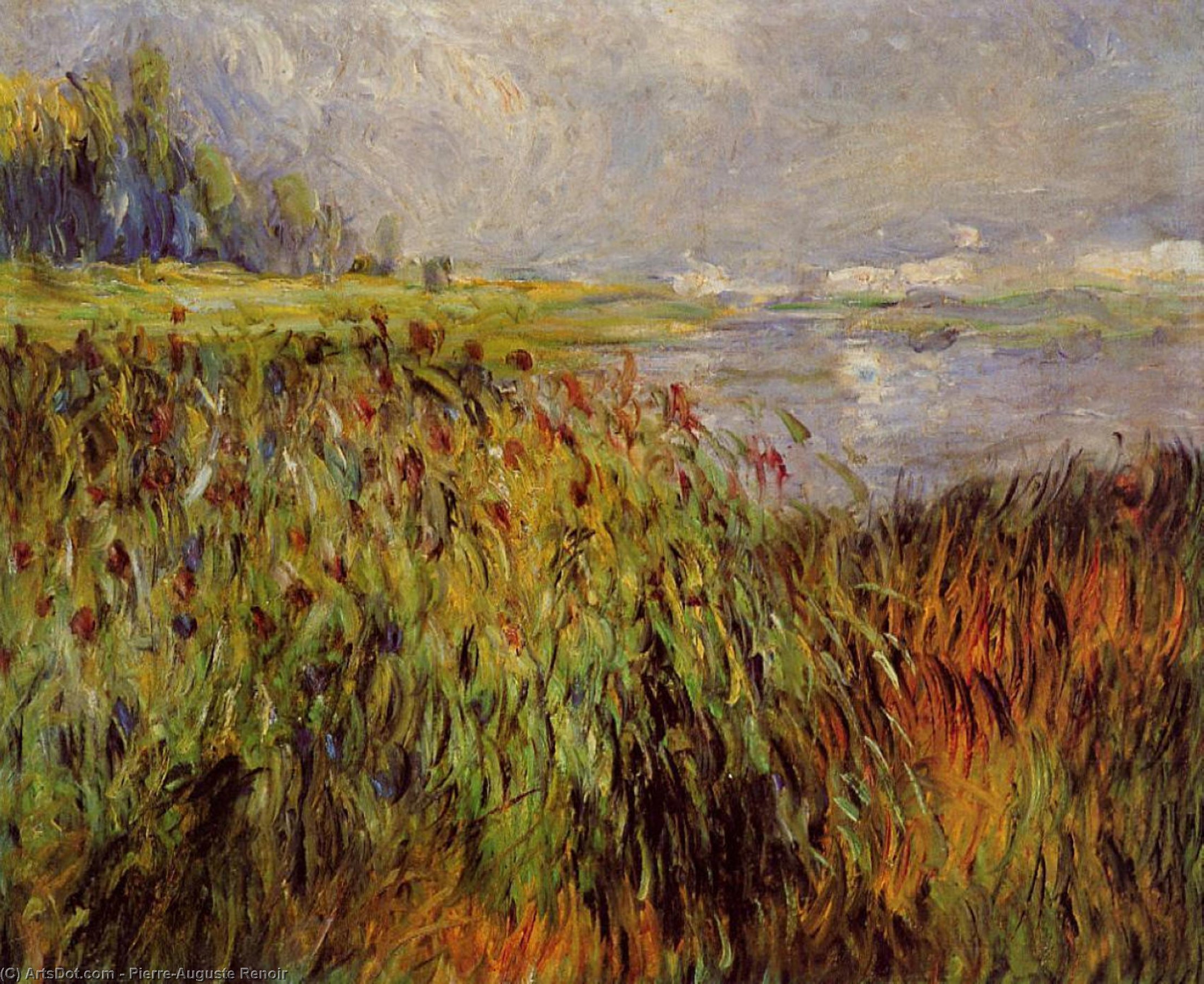 WikiOO.org - Encyclopedia of Fine Arts - Maleri, Artwork Pierre-Auguste Renoir - Bulrushes on the Banks of the Seine