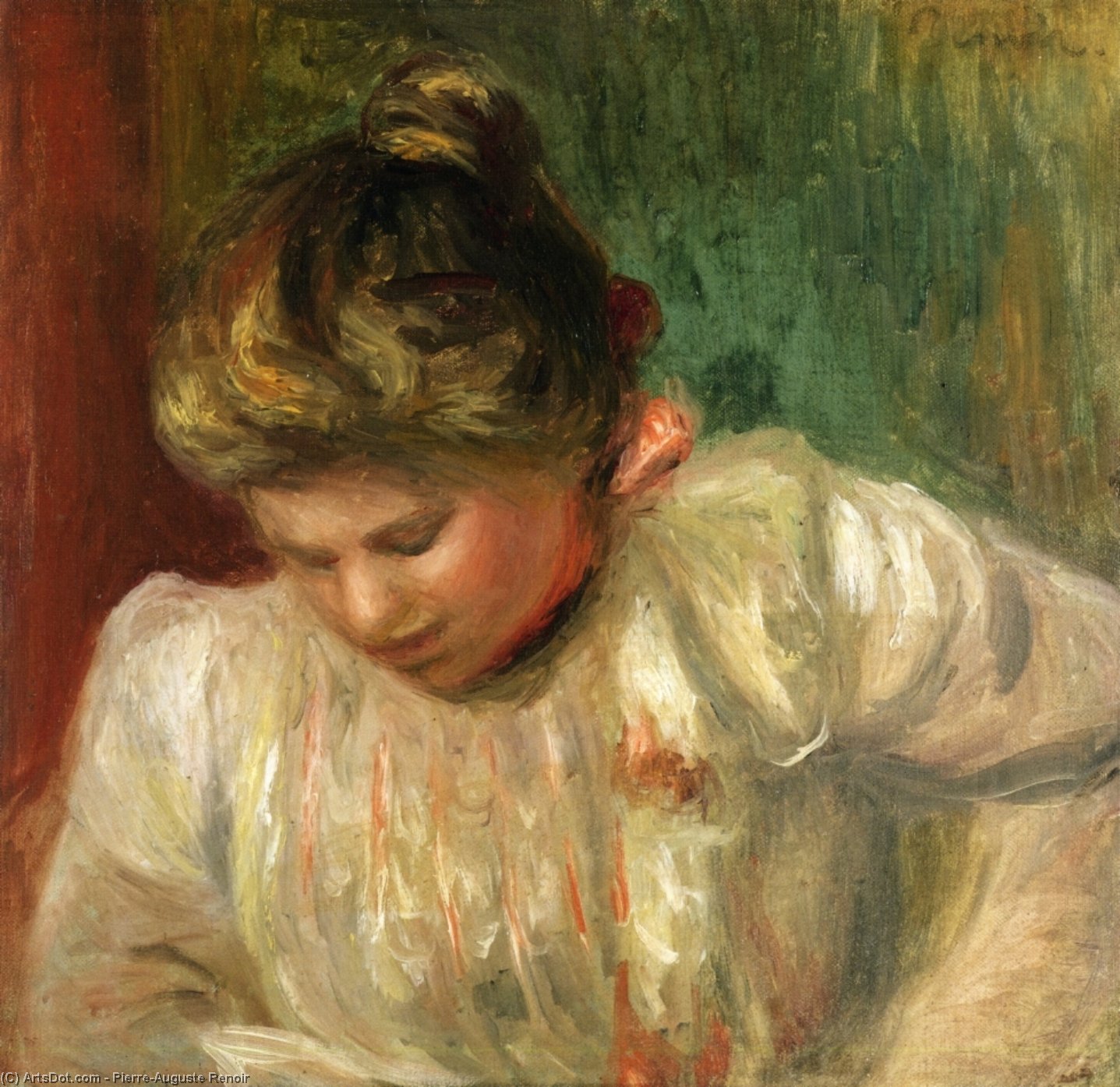 Wikioo.org - สารานุกรมวิจิตรศิลป์ - จิตรกรรม Pierre-Auguste Renoir - Bust of a Girl