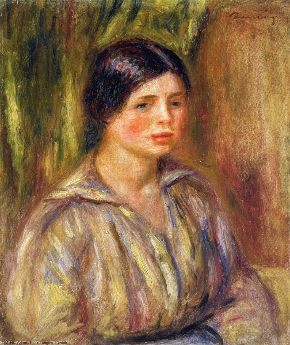 Wikioo.org - The Encyclopedia of Fine Arts - Painting, Artwork by Pierre-Auguste Renoir - Bust of a Young Woman 1