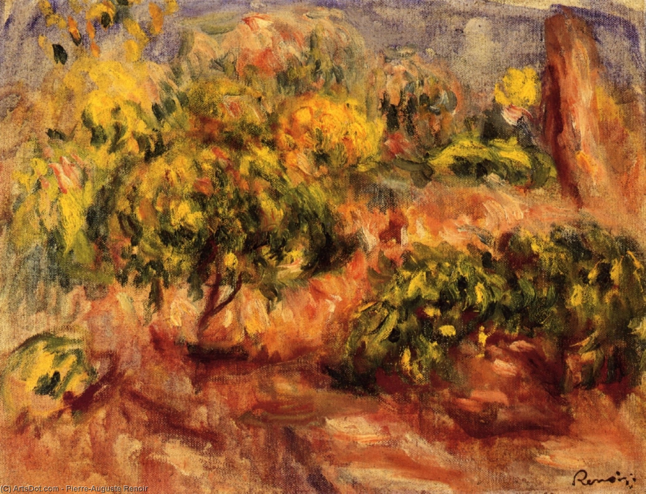 Wikioo.org - Encyklopedia Sztuk Pięknych - Malarstwo, Grafika Pierre-Auguste Renoir - Cagnes Landscape