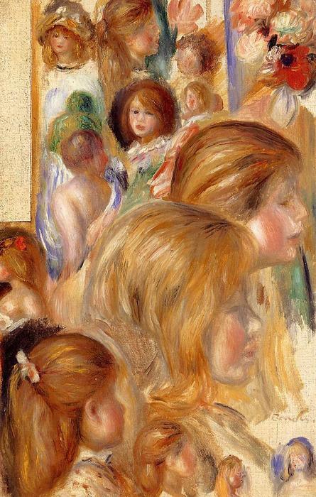 WikiOO.org - Encyclopedia of Fine Arts - Festés, Grafika Pierre-Auguste Renoir - Children's Heads