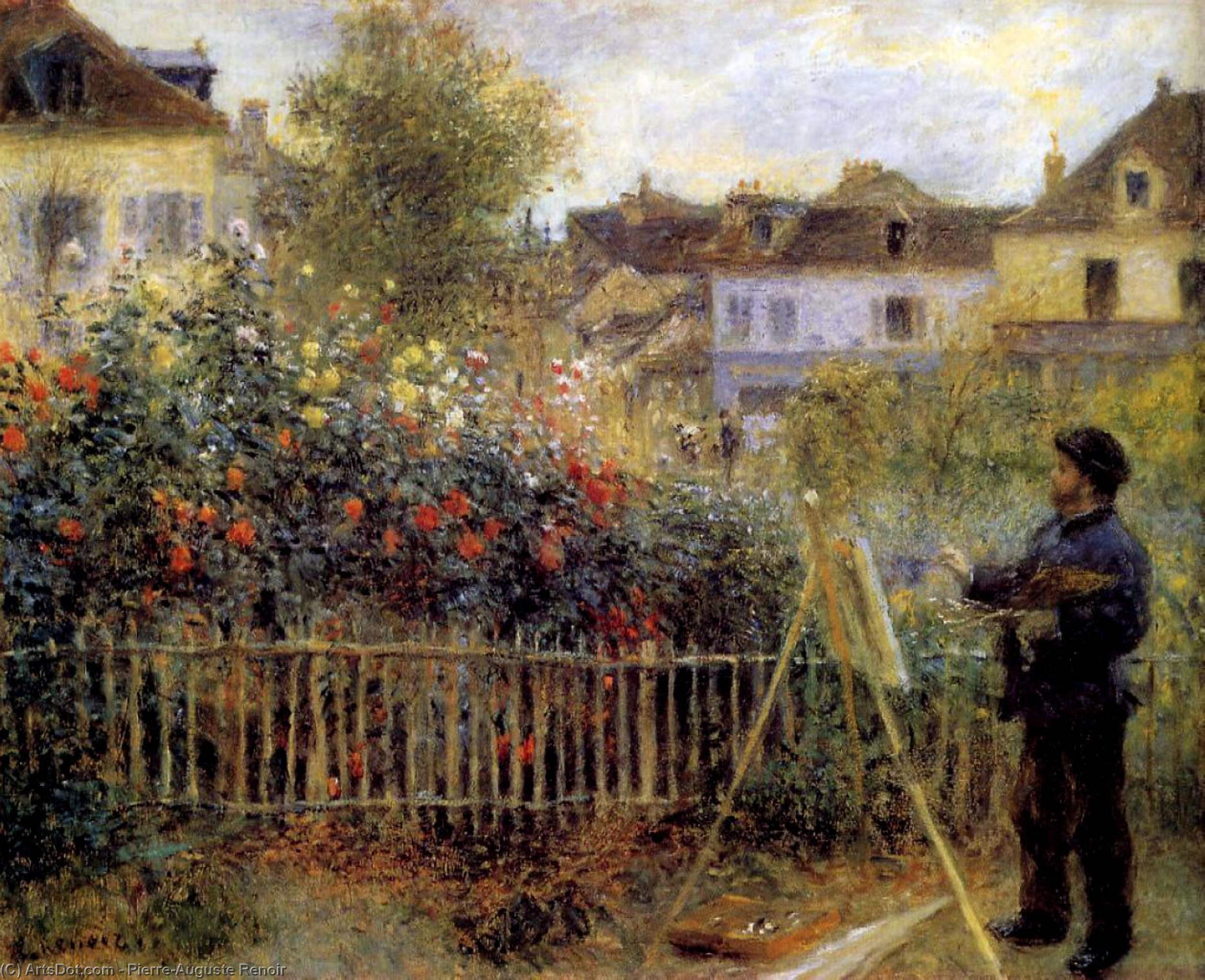 Wikioo.org - The Encyclopedia of Fine Arts - Painting, Artwork by Pierre-Auguste Renoir - Claude Monet Painting in His Garden at Argenteuil