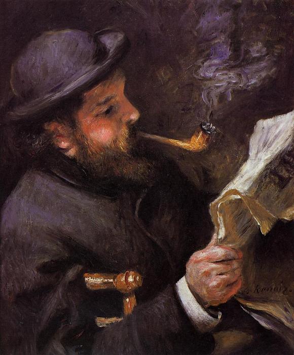 WikiOO.org - Encyclopedia of Fine Arts - Maleri, Artwork Pierre-Auguste Renoir - Claude Monet Reading