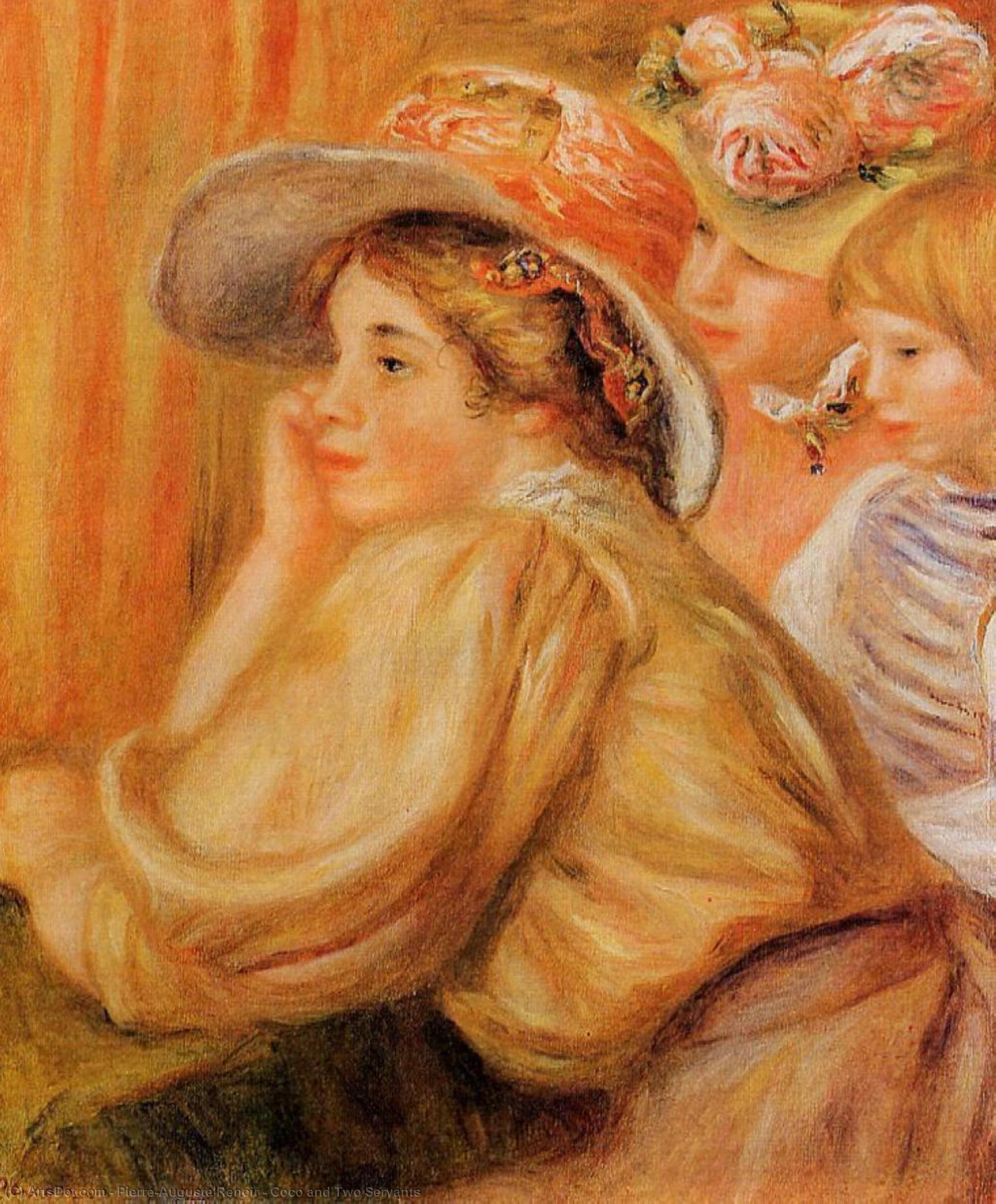 Wikioo.org - Bách khoa toàn thư về mỹ thuật - Vẽ tranh, Tác phẩm nghệ thuật Pierre-Auguste Renoir - Coco and Two Servants