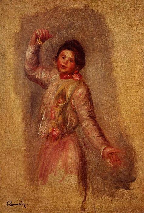 Wikoo.org - موسوعة الفنون الجميلة - اللوحة، العمل الفني Pierre-Auguste Renoir - Dancer with Castenets