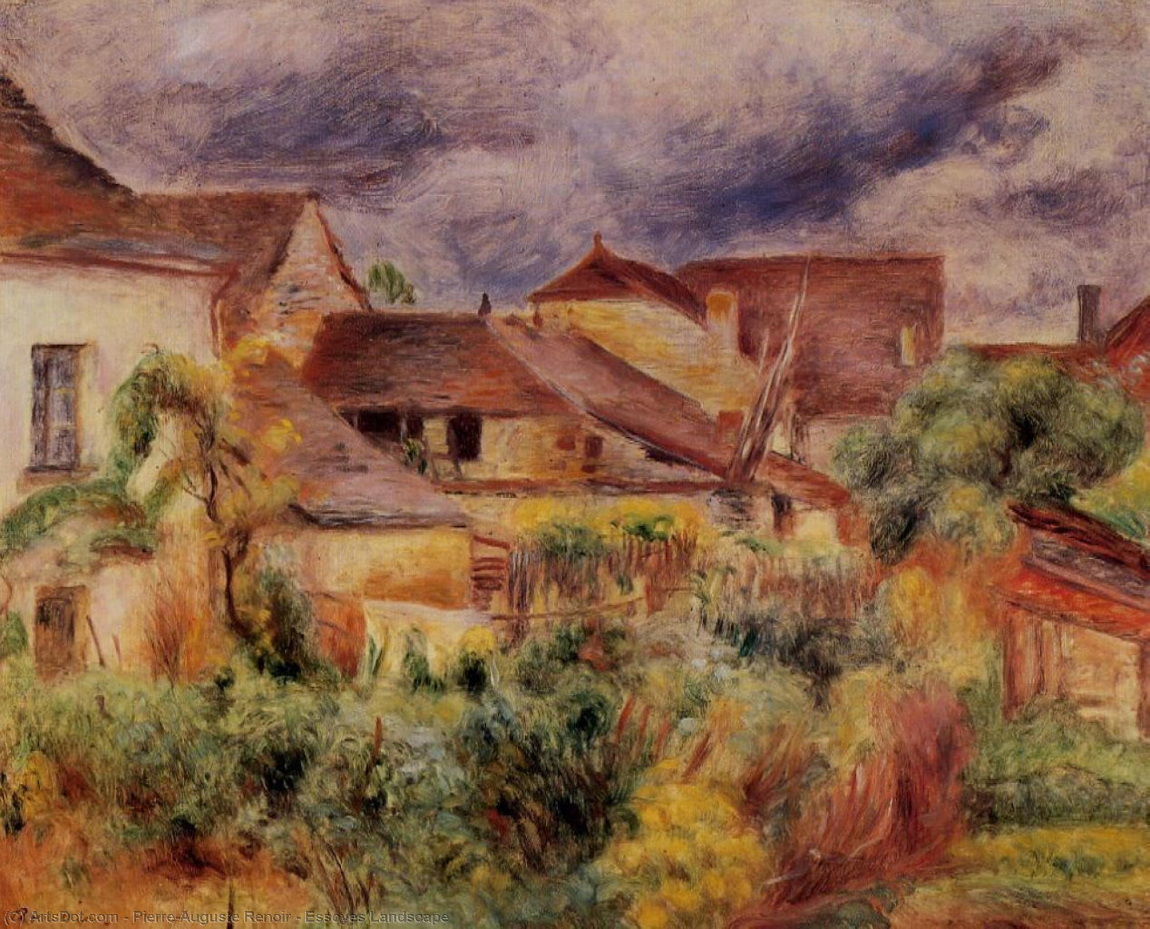 Wikioo.org - The Encyclopedia of Fine Arts - Painting, Artwork by Pierre-Auguste Renoir - Essoyes Landscape