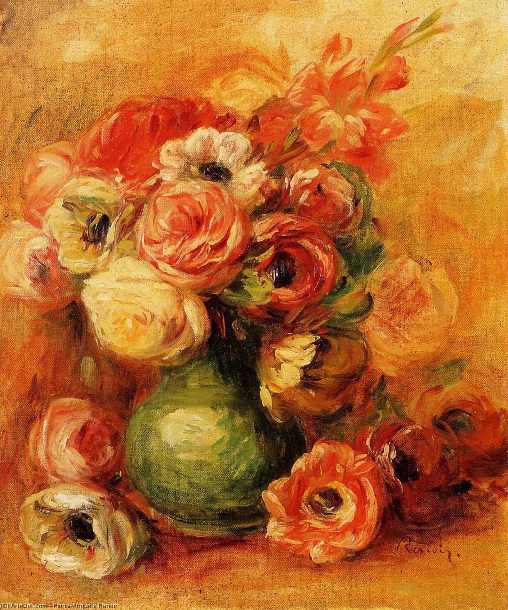 Wikioo.org - The Encyclopedia of Fine Arts - Painting, Artwork by Pierre-Auguste Renoir - Flowers 1