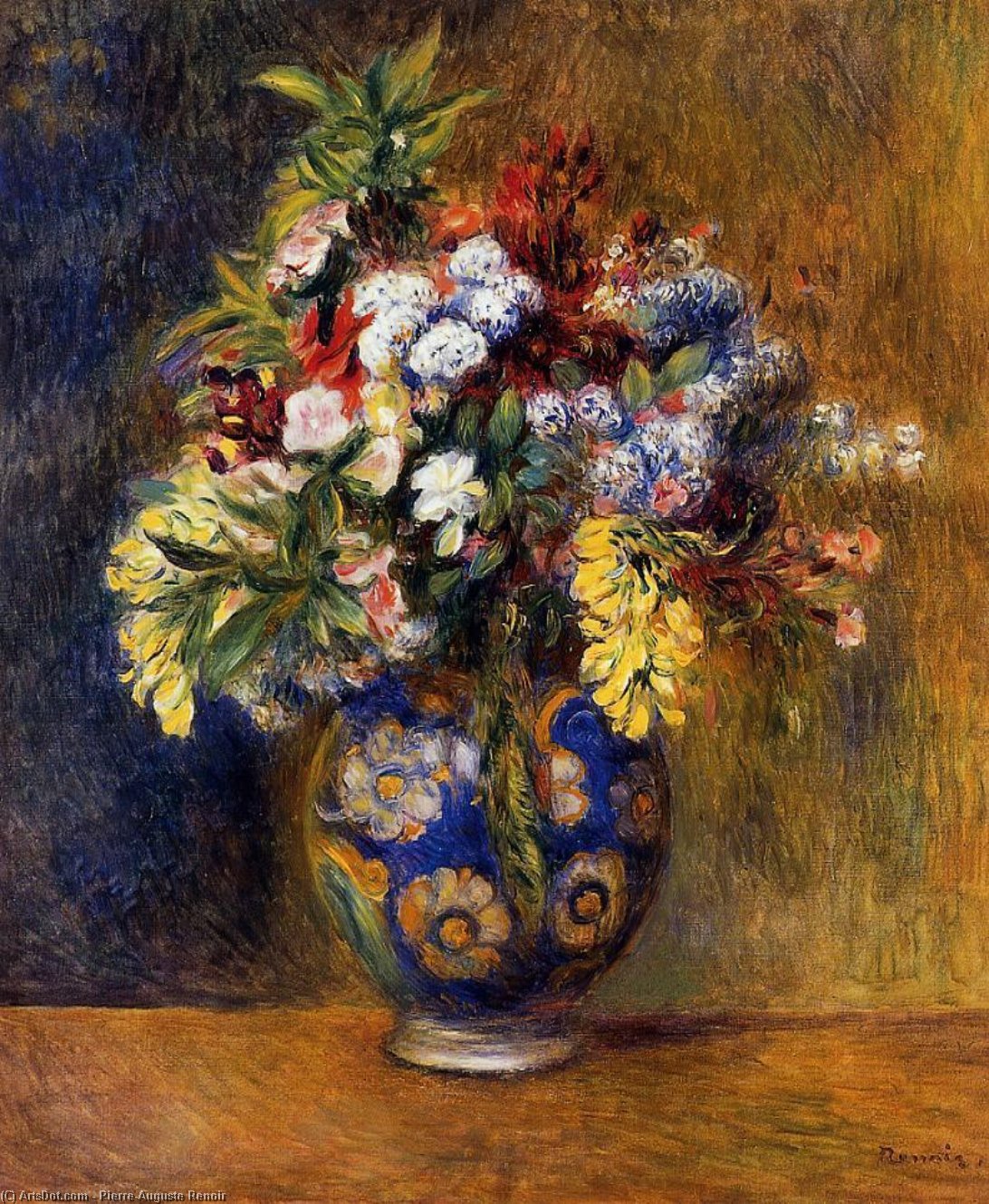 Wikioo.org – L'Encyclopédie des Beaux Arts - Peinture, Oeuvre de Pierre-Auguste Renoir - fleurs a vase