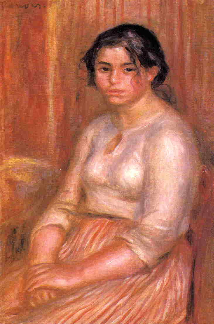 Wikioo.org – La Enciclopedia de las Bellas Artes - Pintura, Obras de arte de Pierre-Auguste Renoir - Gabrielle Sentada