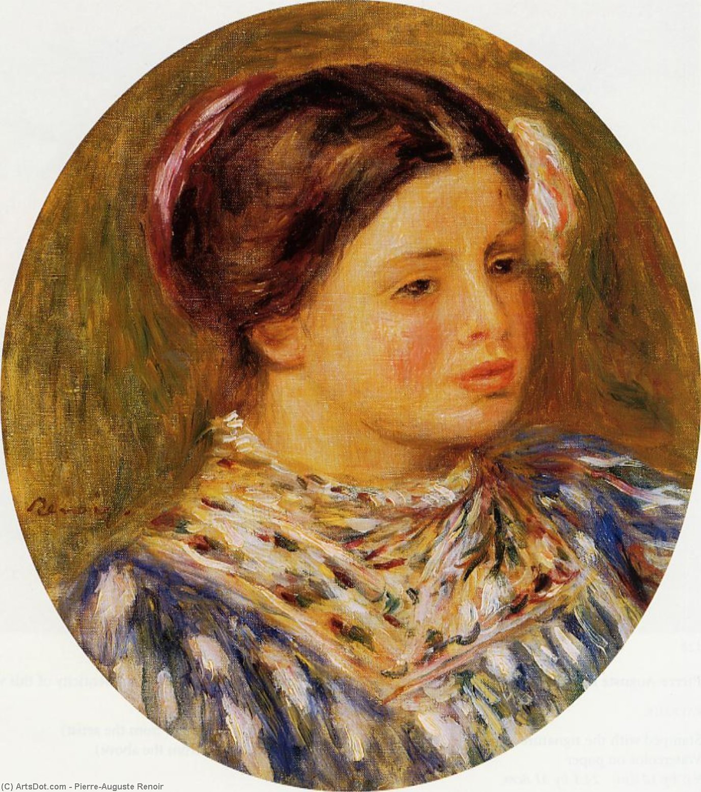 Wikioo.org – La Enciclopedia de las Bellas Artes - Pintura, Obras de arte de Pierre-Auguste Renoir - chica en azul