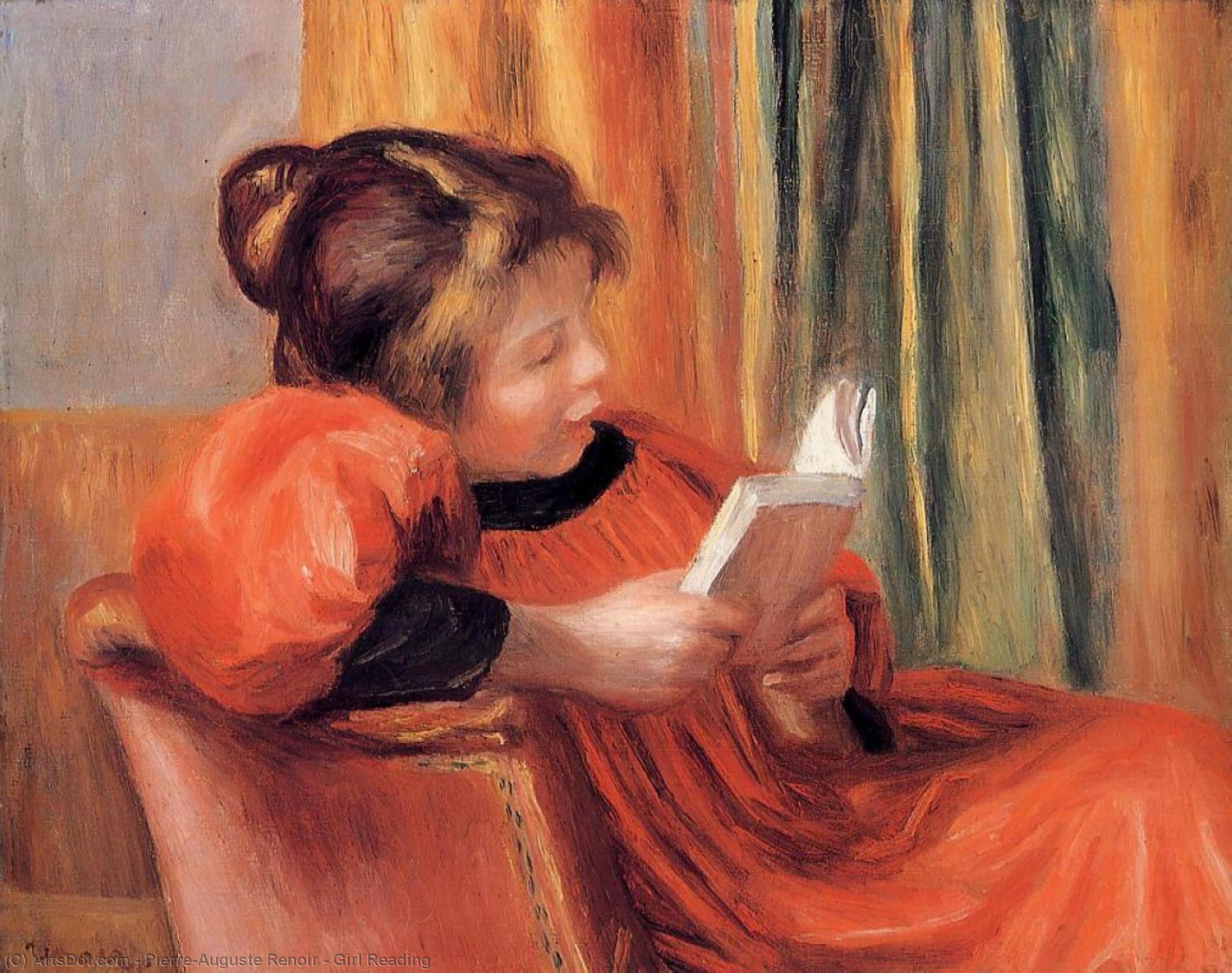 Wikioo.org - The Encyclopedia of Fine Arts - Painting, Artwork by Pierre-Auguste Renoir - Girl Reading