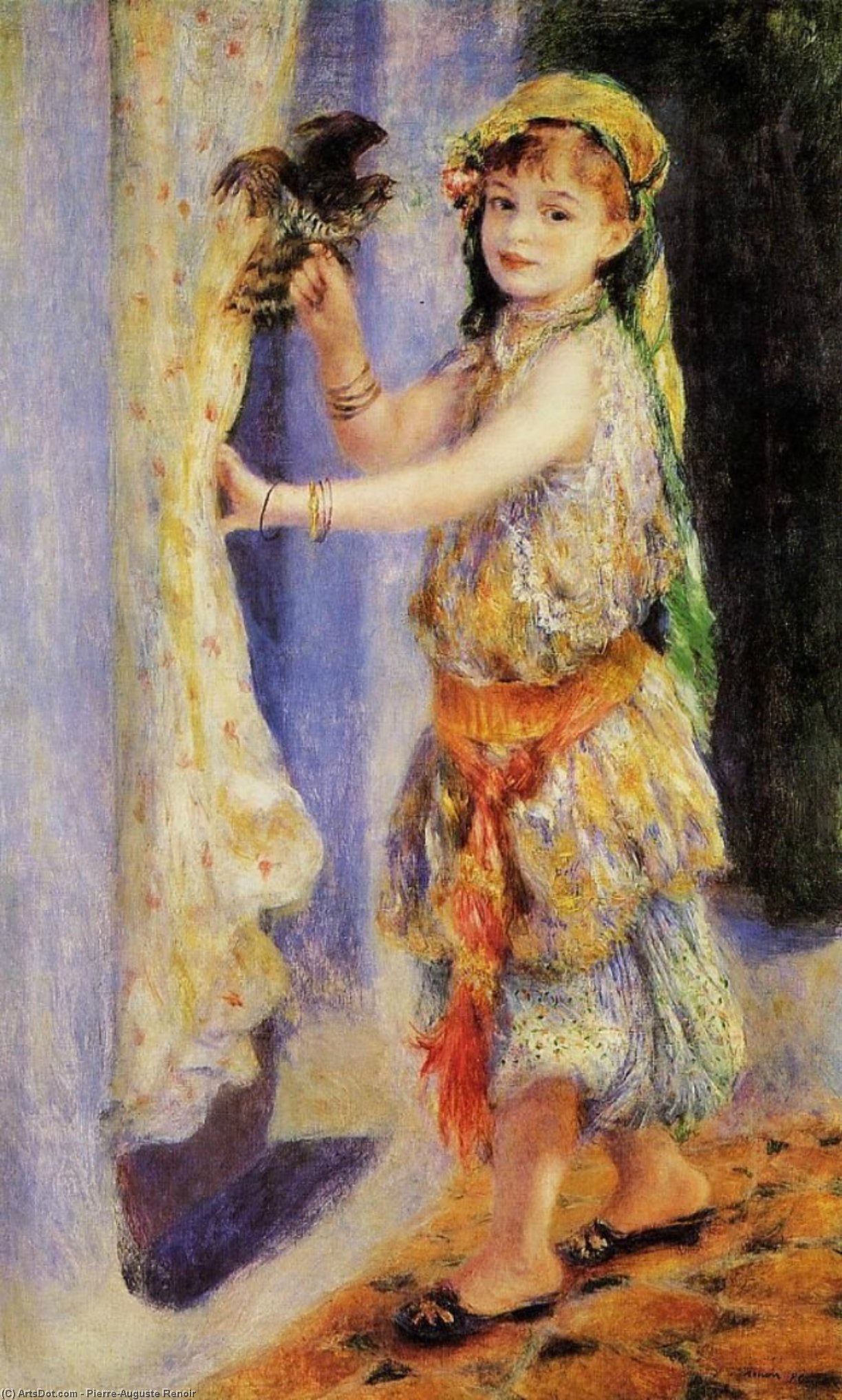 WikiOO.org - Encyclopedia of Fine Arts - Lukisan, Artwork Pierre-Auguste Renoir - Girl with Falcon