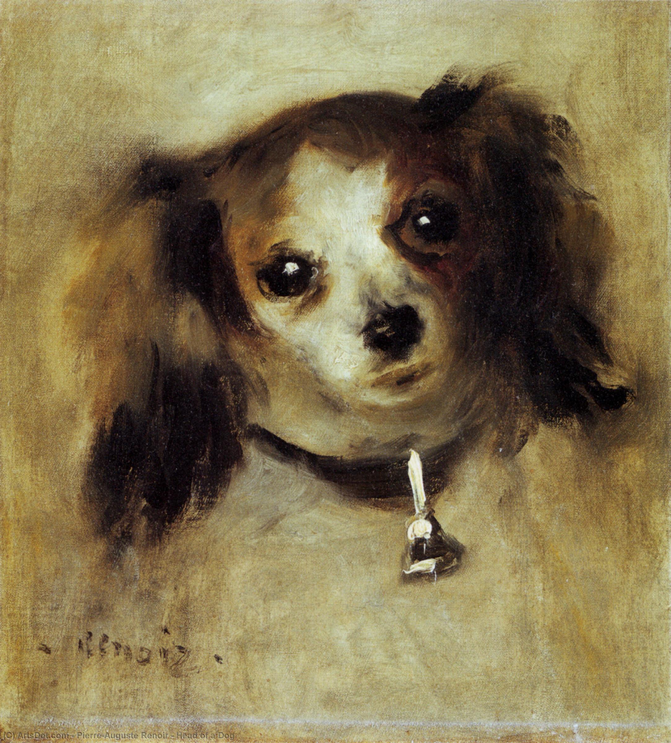 Wikioo.org - Bách khoa toàn thư về mỹ thuật - Vẽ tranh, Tác phẩm nghệ thuật Pierre-Auguste Renoir - Head of a Dog