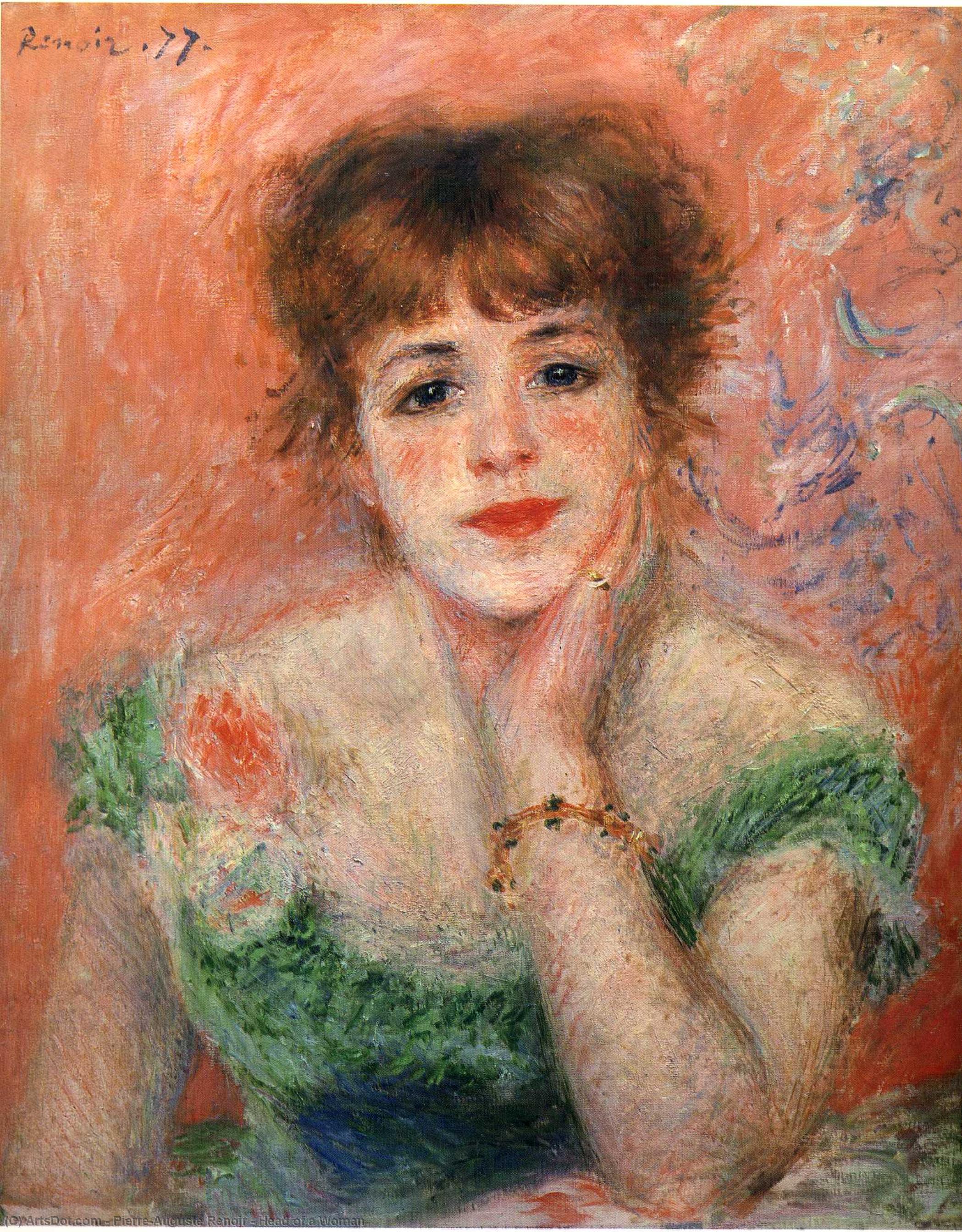 WikiOO.org - Enciclopédia das Belas Artes - Pintura, Arte por Pierre-Auguste Renoir - Head of a Woman