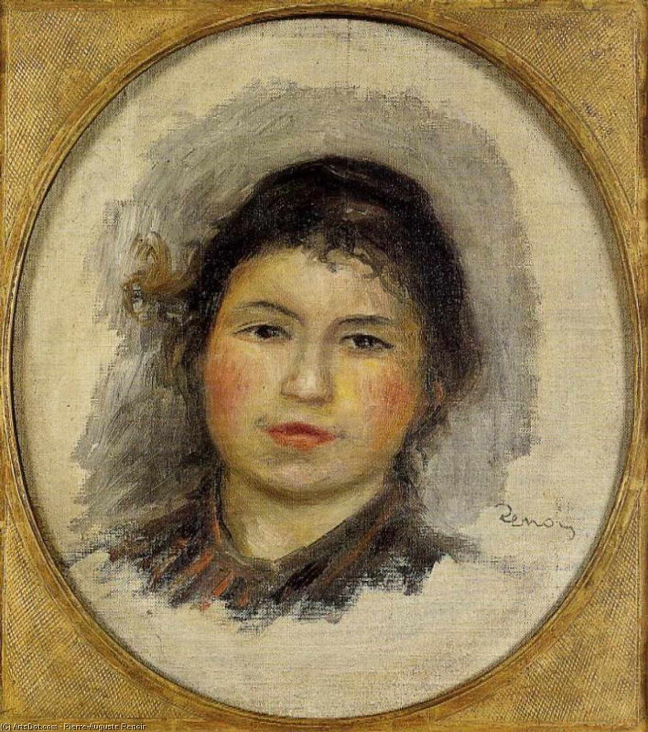 Wikioo.org - The Encyclopedia of Fine Arts - Painting, Artwork by Pierre-Auguste Renoir - Head of a Young Woman 1