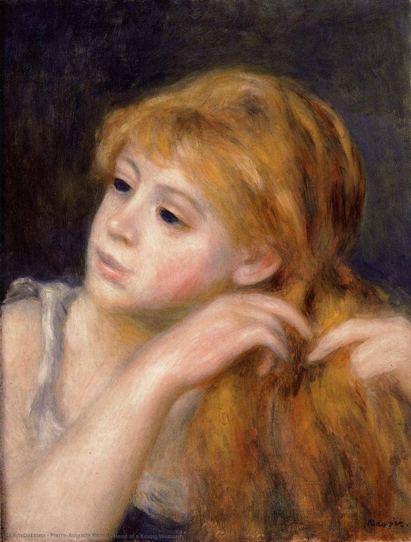WikiOO.org - Encyclopedia of Fine Arts - Lukisan, Artwork Pierre-Auguste Renoir - Head of a Young Woman