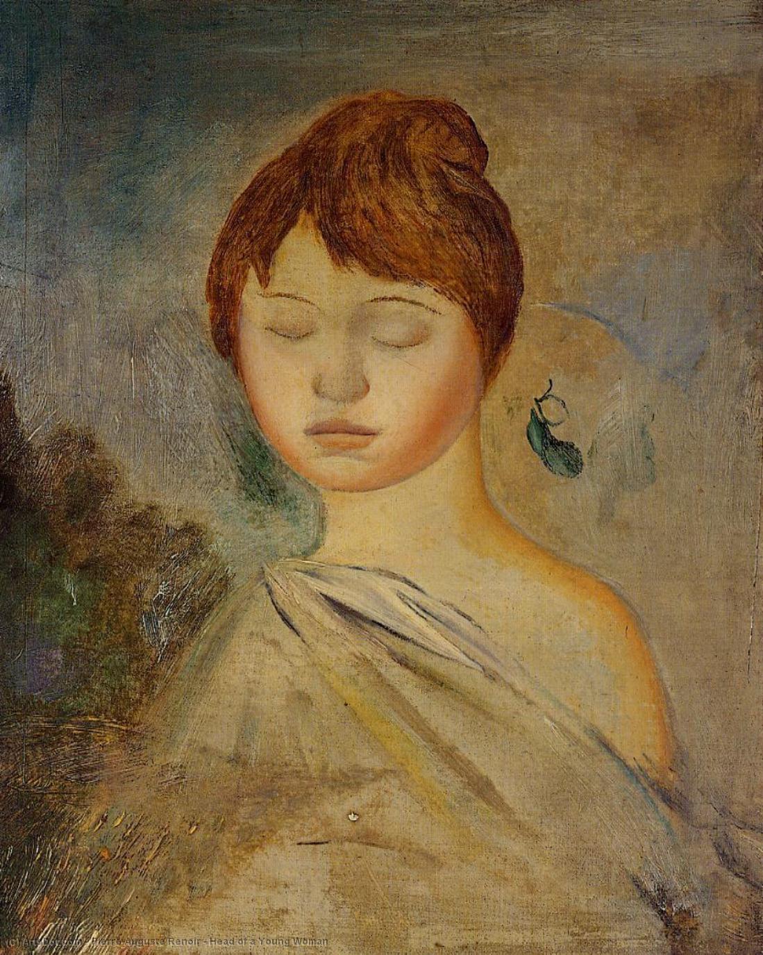 WikiOO.org - Enciklopedija likovnih umjetnosti - Slikarstvo, umjetnička djela Pierre-Auguste Renoir - Head of a Young Woman