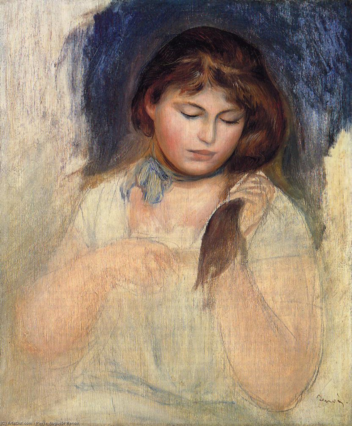 Wikioo.org - Bách khoa toàn thư về mỹ thuật - Vẽ tranh, Tác phẩm nghệ thuật Pierre-Auguste Renoir - Head of Gabrielle