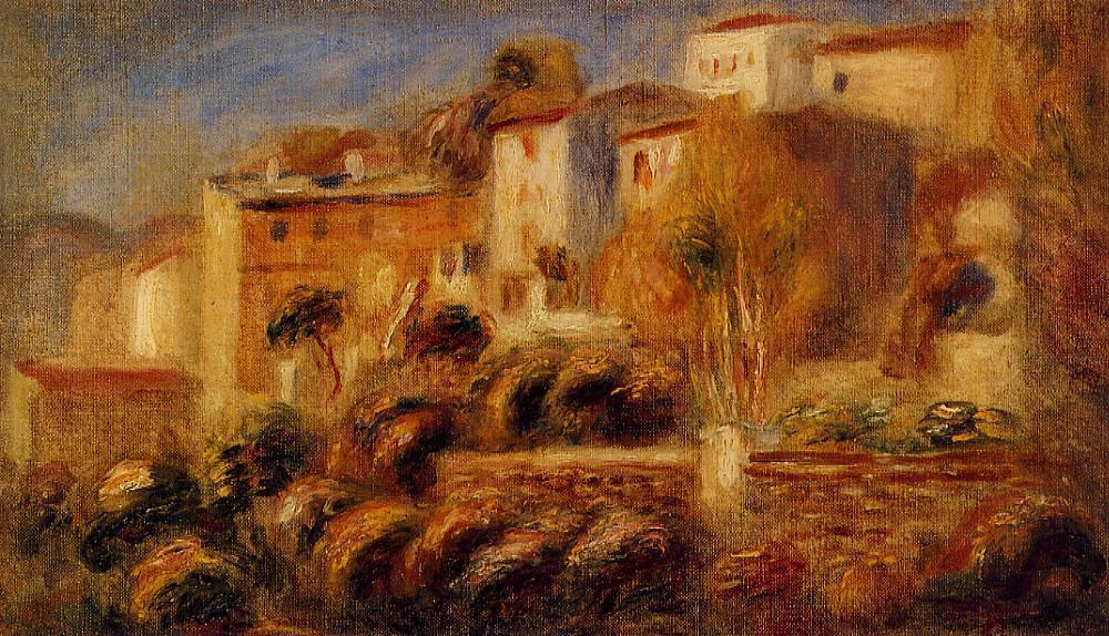 Wikioo.org - The Encyclopedia of Fine Arts - Painting, Artwork by Pierre-Auguste Renoir - Houses at Cagnes 1