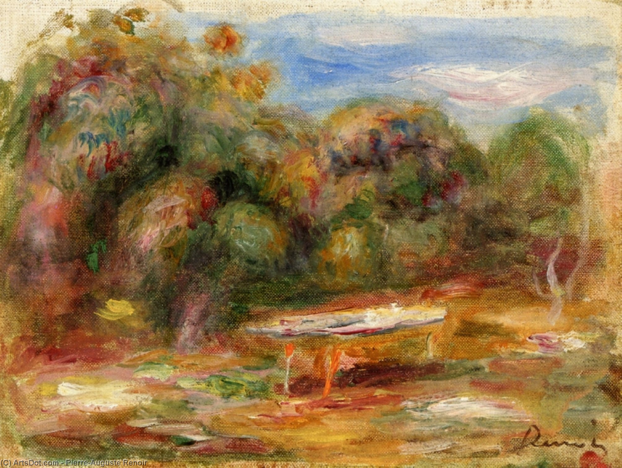 WikiOO.org - 百科事典 - 絵画、アートワーク Pierre-Auguste Renoir - カーニュでCollettesで庭で