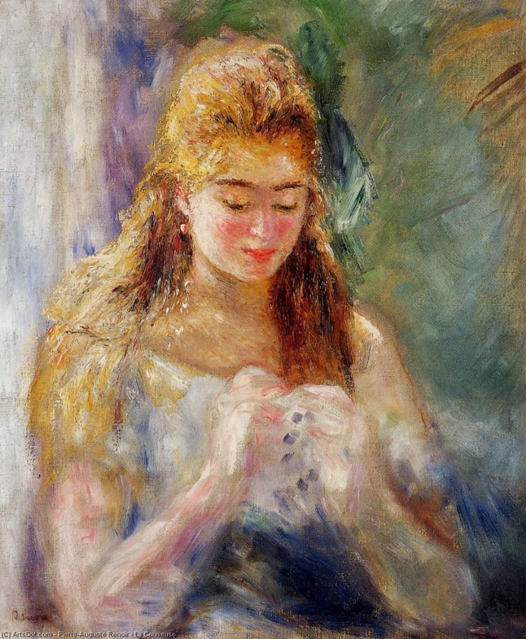 WikiOO.org - Encyclopedia of Fine Arts - Malba, Artwork Pierre-Auguste Renoir - La Couseuse