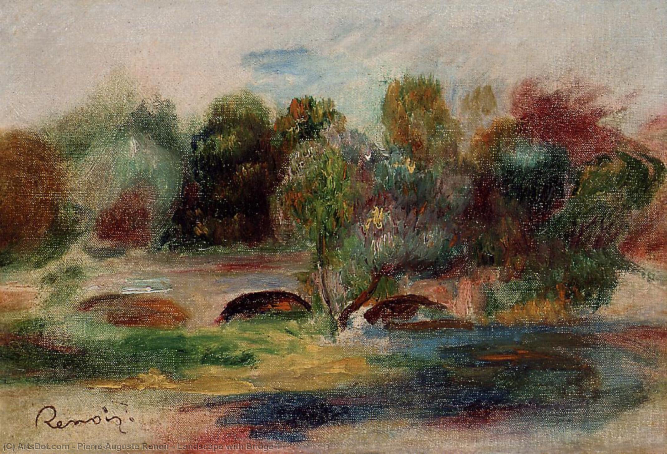 Wikioo.org - The Encyclopedia of Fine Arts - Painting, Artwork by Pierre-Auguste Renoir - Landscape with Bridge 1