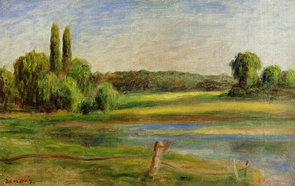 Wikioo.org - The Encyclopedia of Fine Arts - Painting, Artwork by Pierre-Auguste Renoir - Landscape with Fence